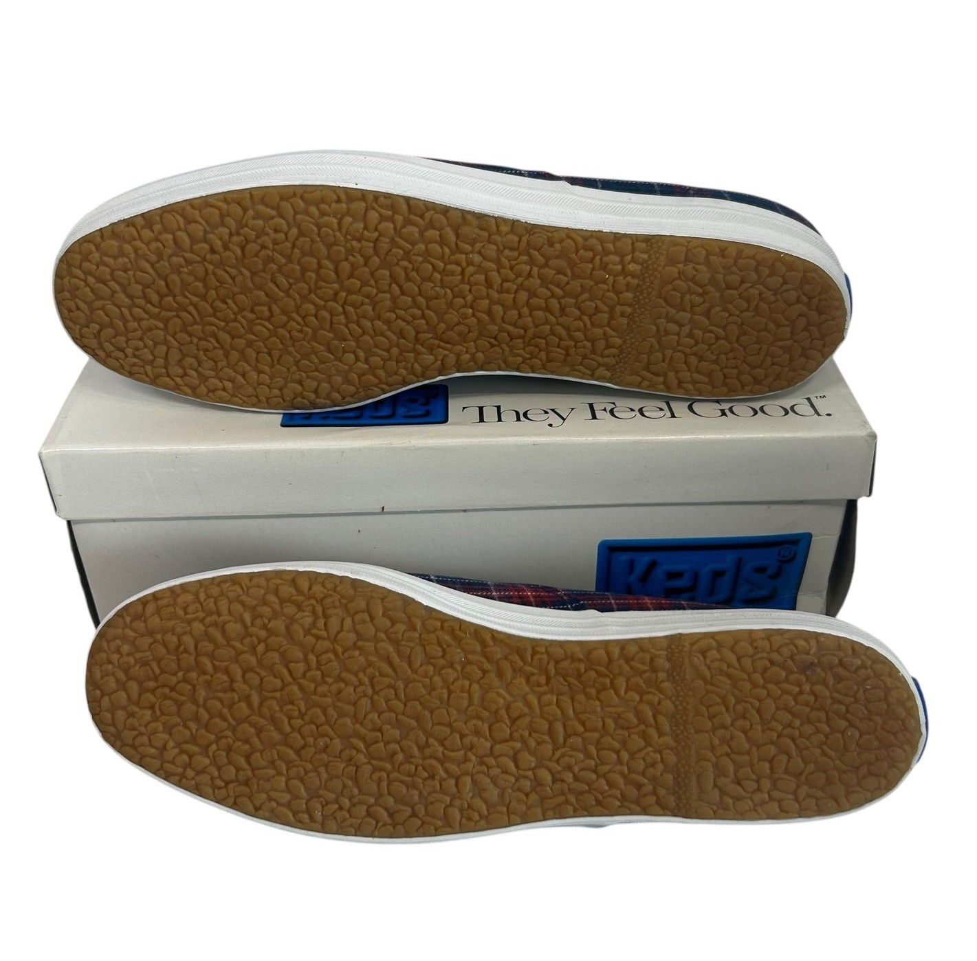 Keds Originals Champion Oxford Plaid Red Blue Green Womens 6.5 New Vintage NOS