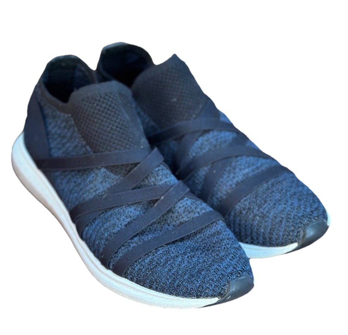 EILEEN FISHER Sustainable Mesh Knit Strappy Sneakers Navy & Black Size 9