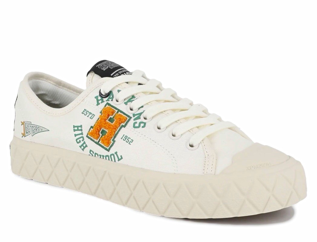 Palladium Women’s White Graphic Print Lace-Up Cotton Sneakers Round Toe US 8