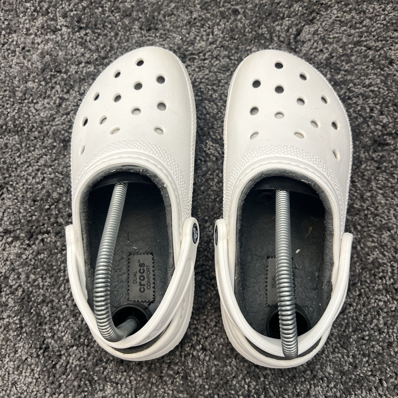 Crocs Dual Comfort Casual Unisex Adult White Lined Slip On Clogs Size M 4 W 6