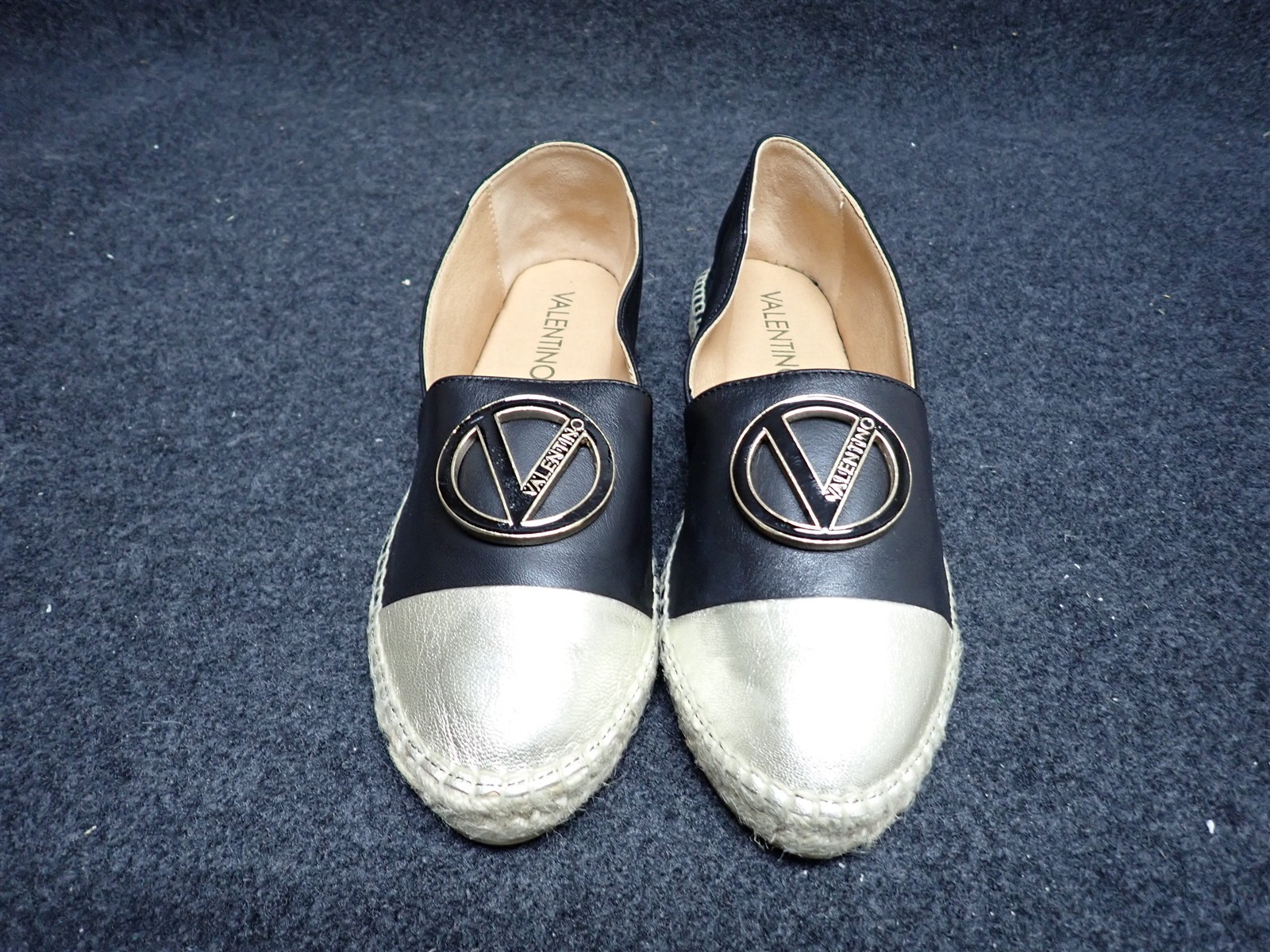 NEW Women’s Valentino Pineta Italian Leather Slip On Shoes US10 Black (SS33)