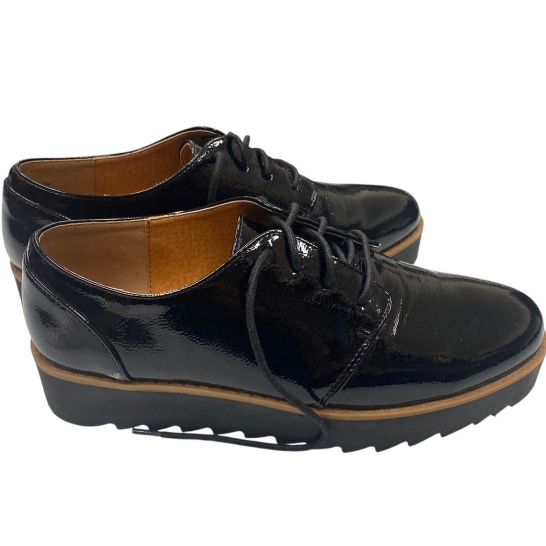 Chinese Laundry Kiss 001A Black Patent Platform Oxfords Men 7.5M Unisex