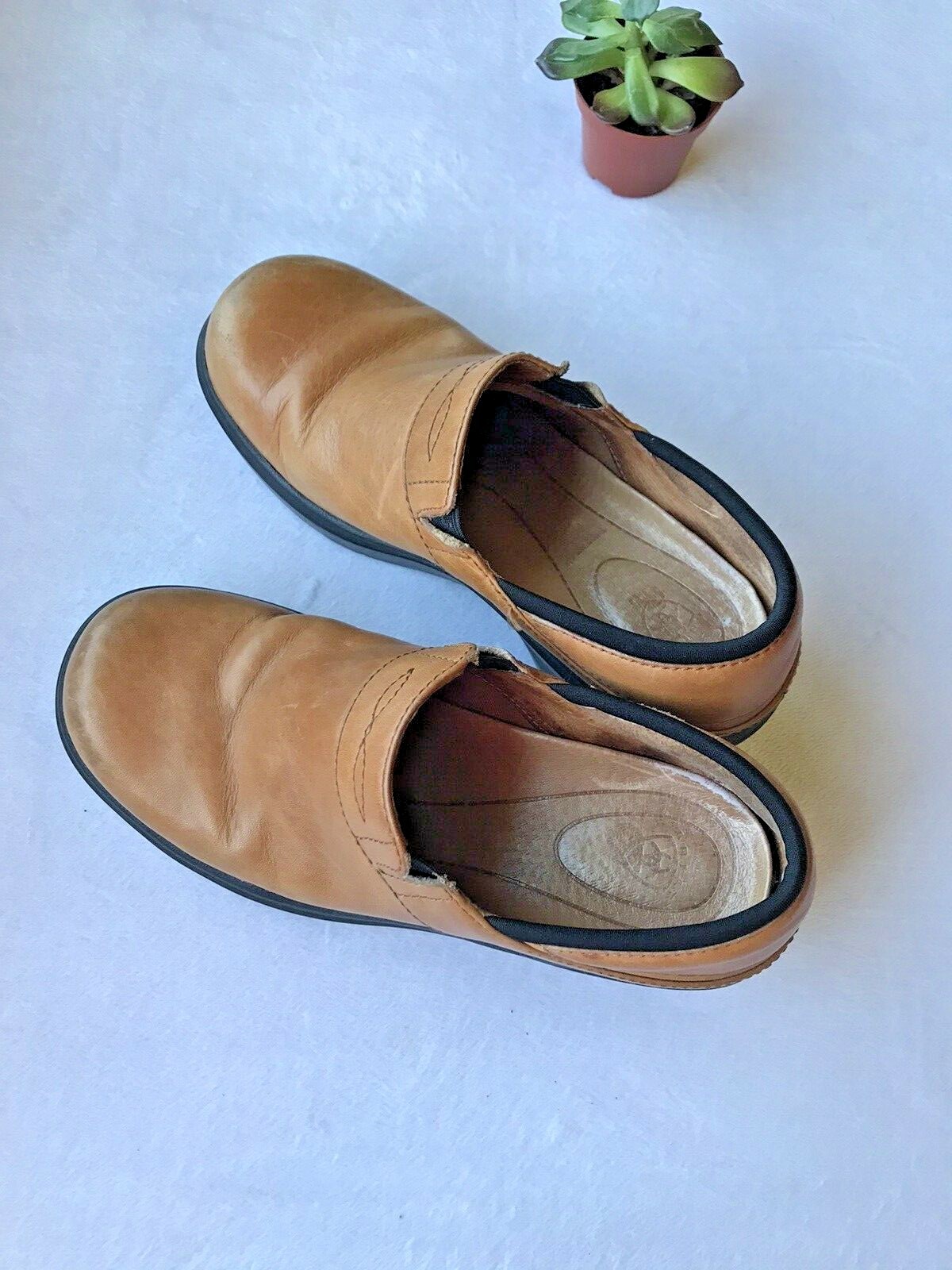 Ariat 93921 Santa Cruz Clogs Mules Slip-On Comfort Shoe Blonde Leather Womens 6B