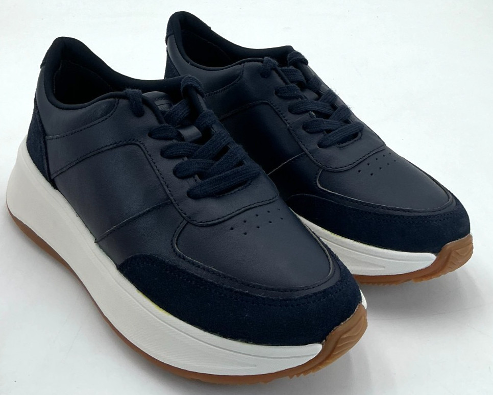 FitFlop F-MODE Flatform Women’s Size 5 Navy Leather Sneakers NWOB