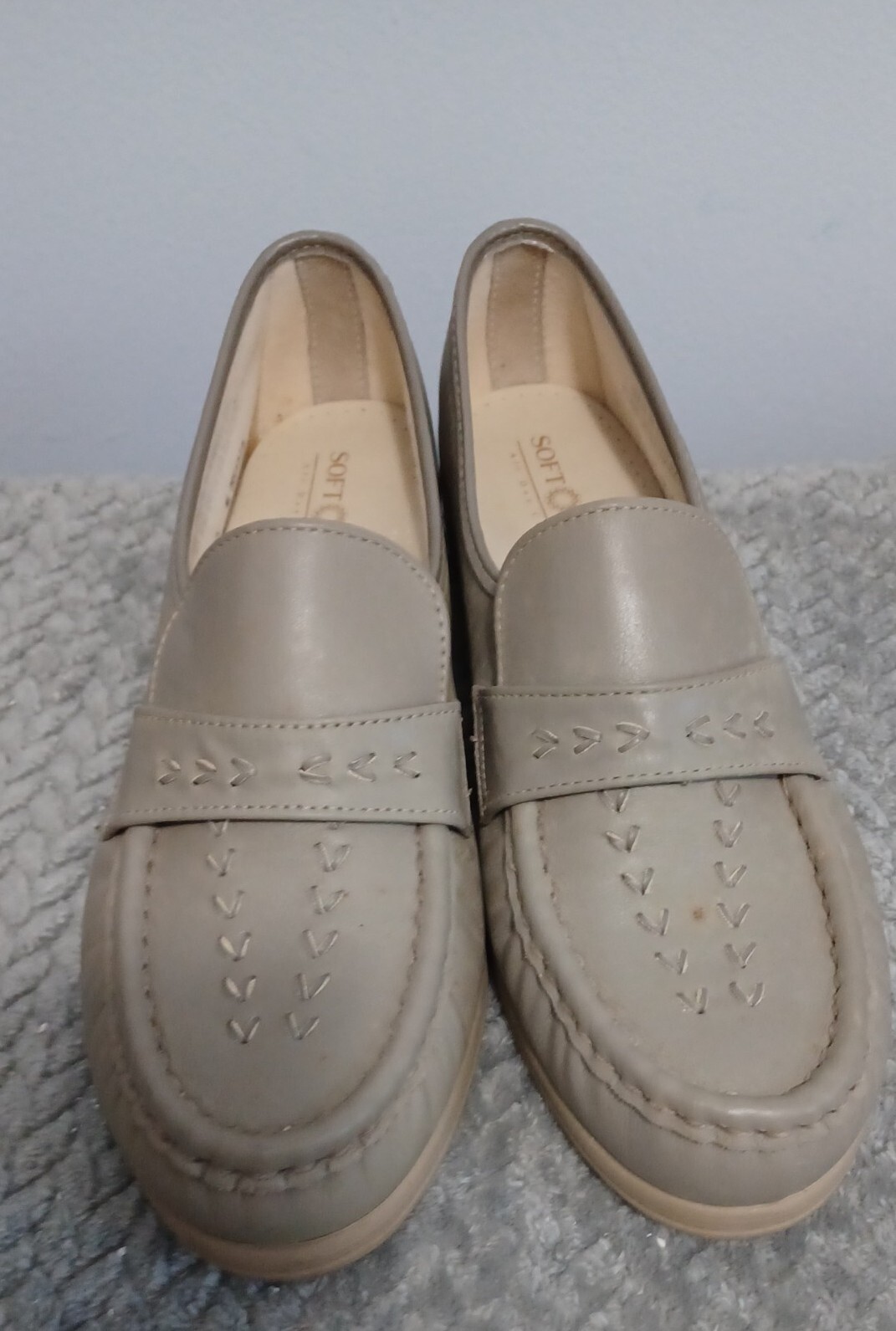 Women’s Softspots VENUS LITE Slip On Leather Comfort Shoes Taupe 10M New