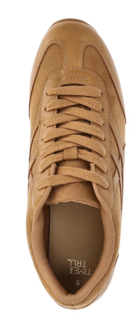 Time & Tru Womens Sneakers Size 7.5 Brown Tan Lace Up Casual Fashion Shoes New