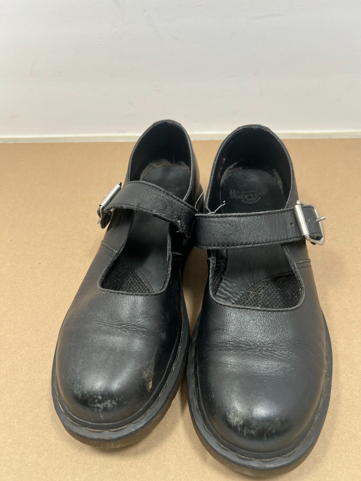 Dr. Martens Polley Mary Jane Shoes Black Buckle Adjustable Comfort Womens Sz 7