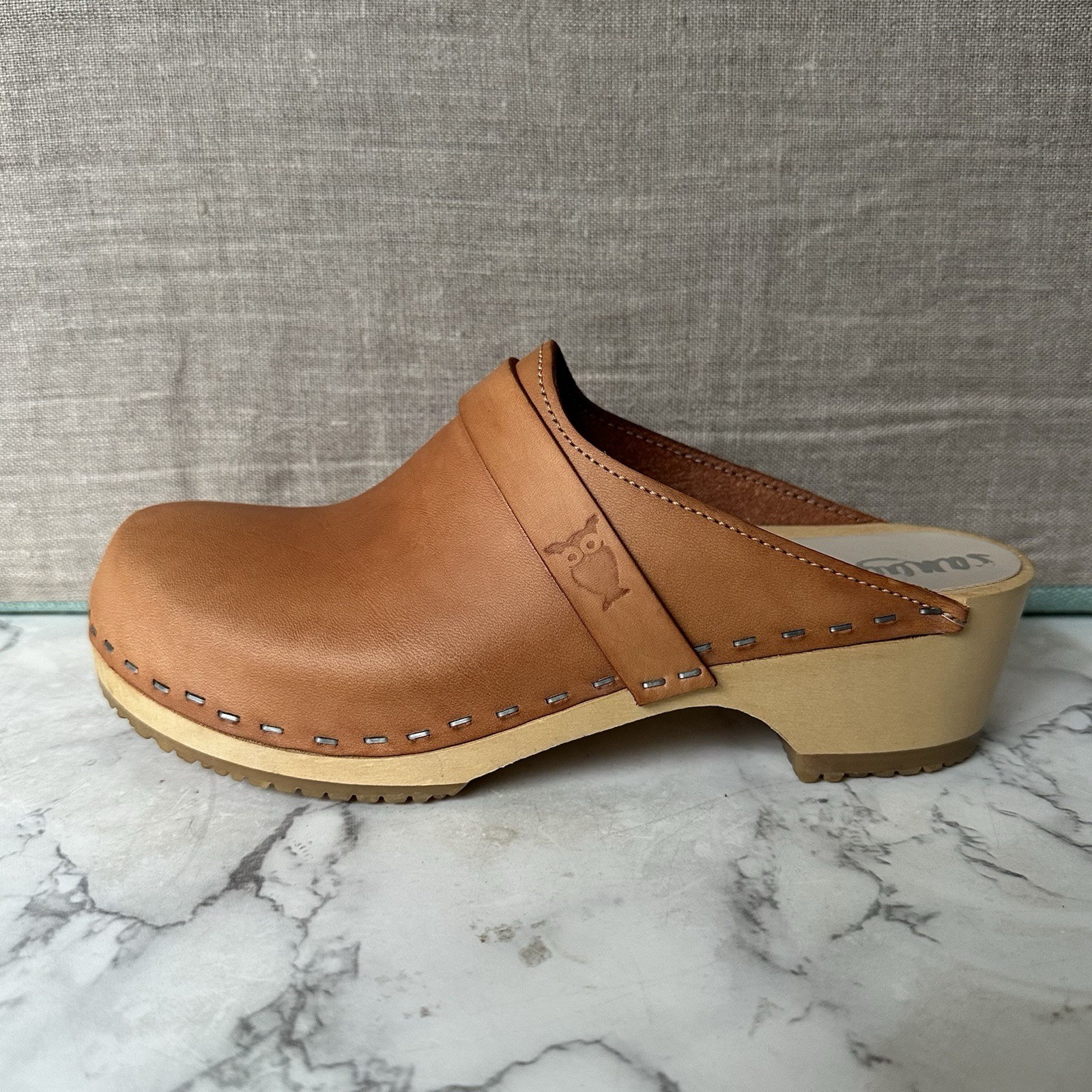 Sandgrens Tokyo Classic Clog Mule Caramel Saddle Tan Brown Size 36 US 6 EUC