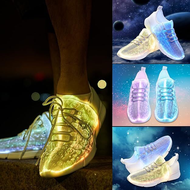 LED Fiber Optic Shoes Sneakers Women Men Festivals Christmas,Halloween,New Year