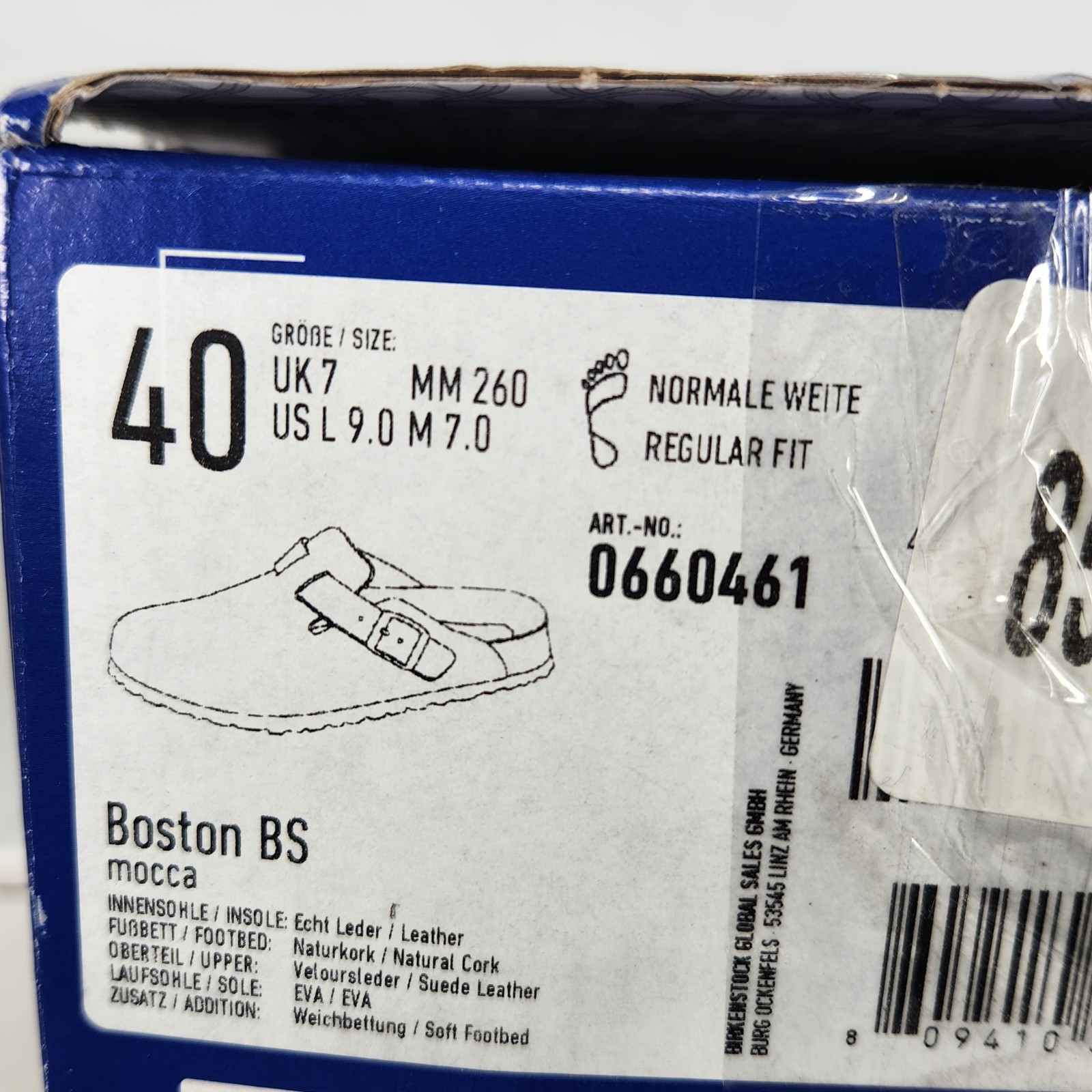Size 9-9.5 (EU 40) – Birkenstock Boston Suede – Mocha – Womens