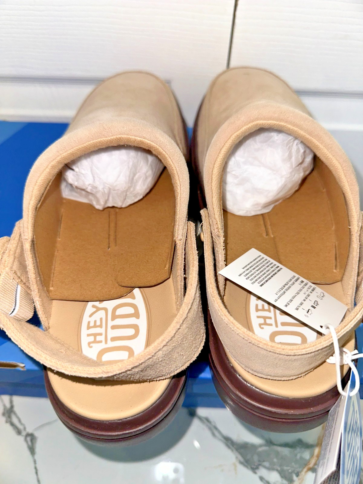 Hey Dude Austin Lift Clog Sesame Multi Suede Women’s Size 10 NWT