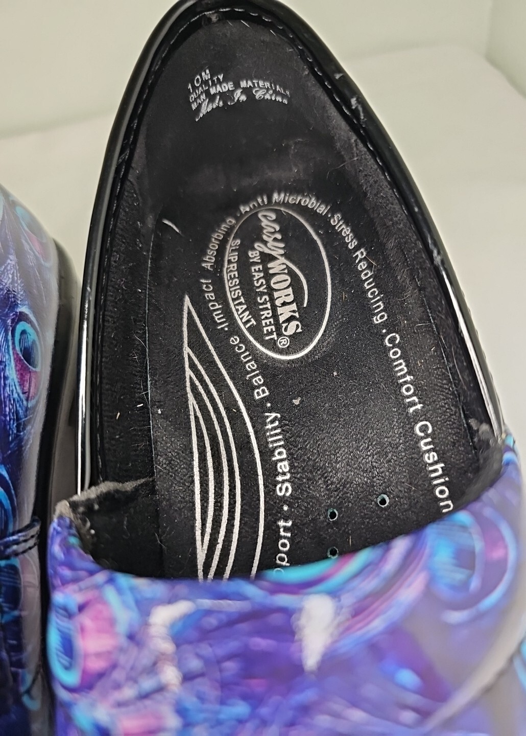 Easy Works By Easy Street Slip Resistant Laurie Clogs Wm Sz. 10 M Purple Peacock