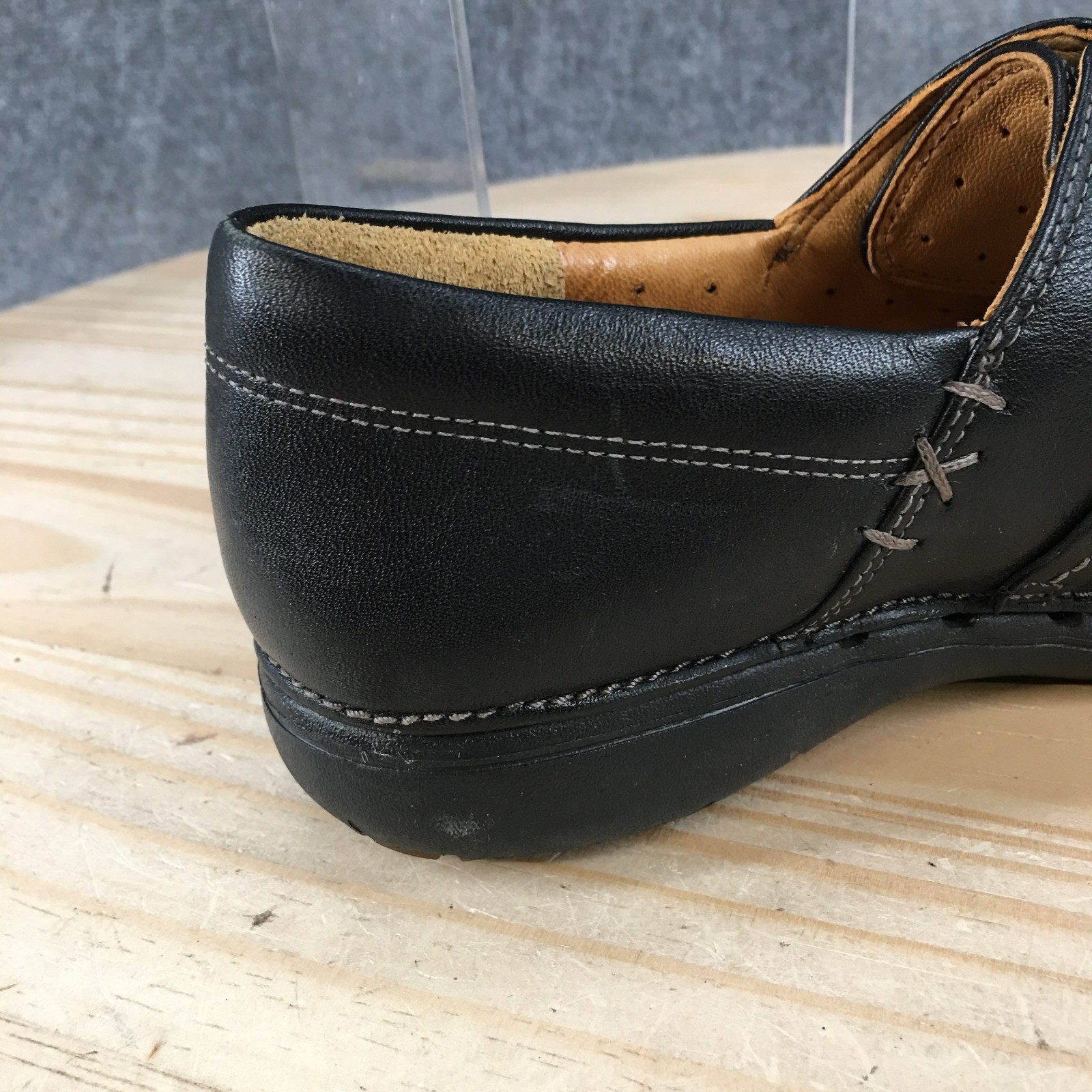 Clarks Un Loop Shoes Womens 5 Slip On Casual Comfort Low Top Flats Leather Black