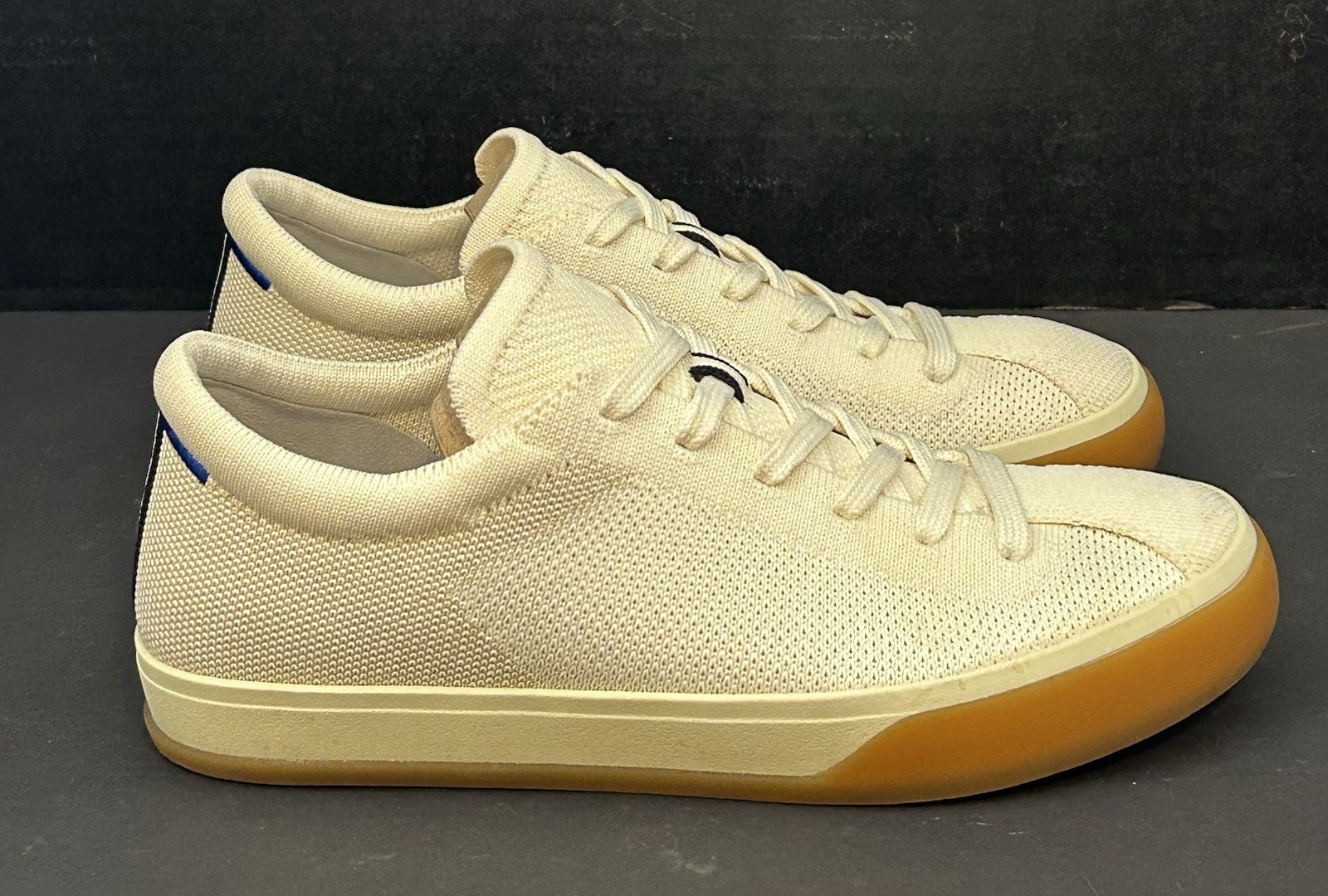Rothy’s The Lace Up Sneaker ~ Women’s 7~ Blonde Knit Washable Comfort – NEW