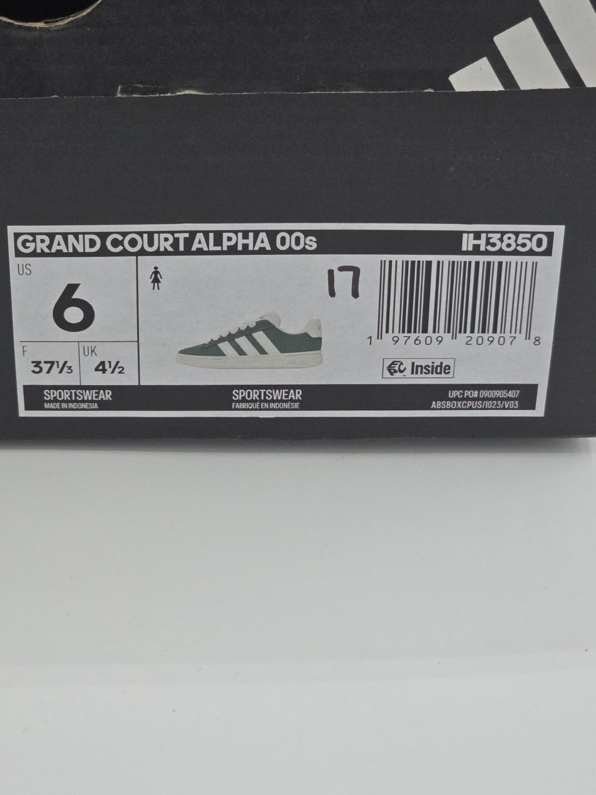 Adidas Women’s Size 6 Grand Court Alpha 00s ‘Collegiate Green’ – IH3850