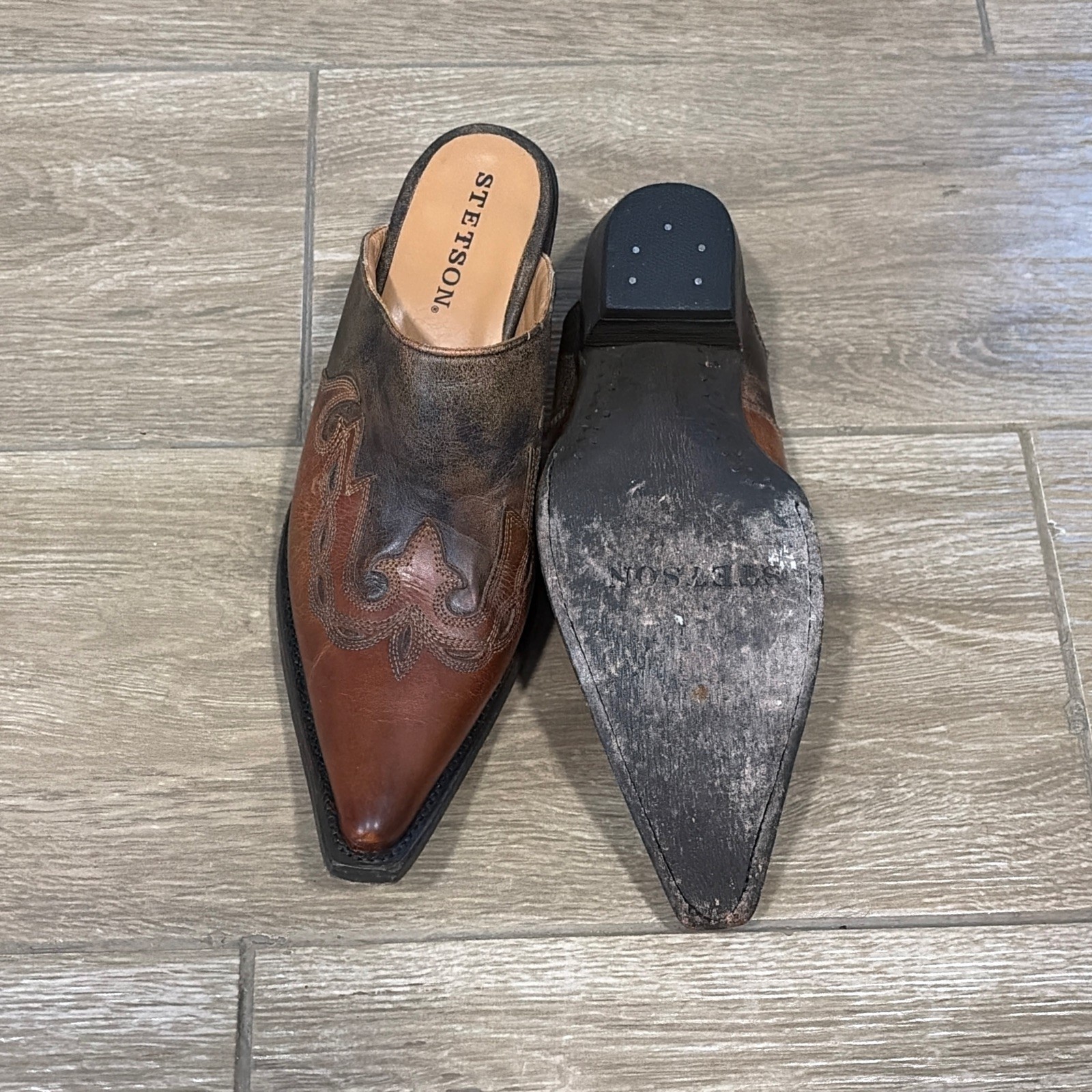 Stetson Western Mules Shoes Women’s Sz 8.5 B Clean Original