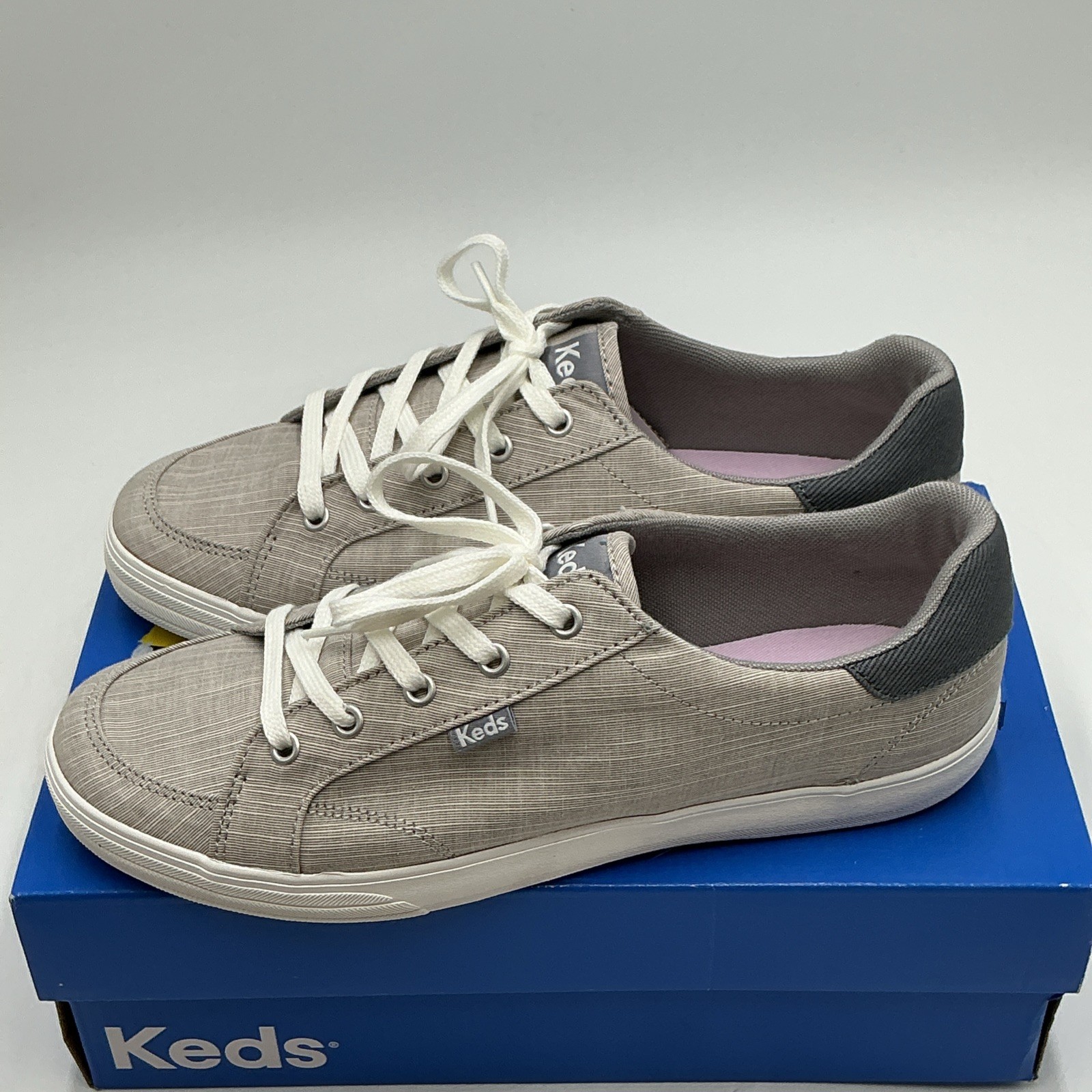 Keds Champion Sneakers Women’s 9 Wide Gray Cotton Comfort Casual Shoes Eby3120