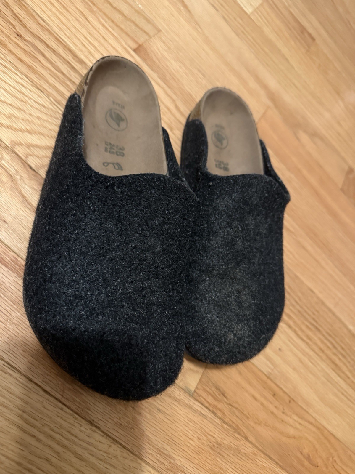 VEGAN Birkenstock Amsterdam Womens Size 38 Dark Gray Felt Clog Mule Comfort