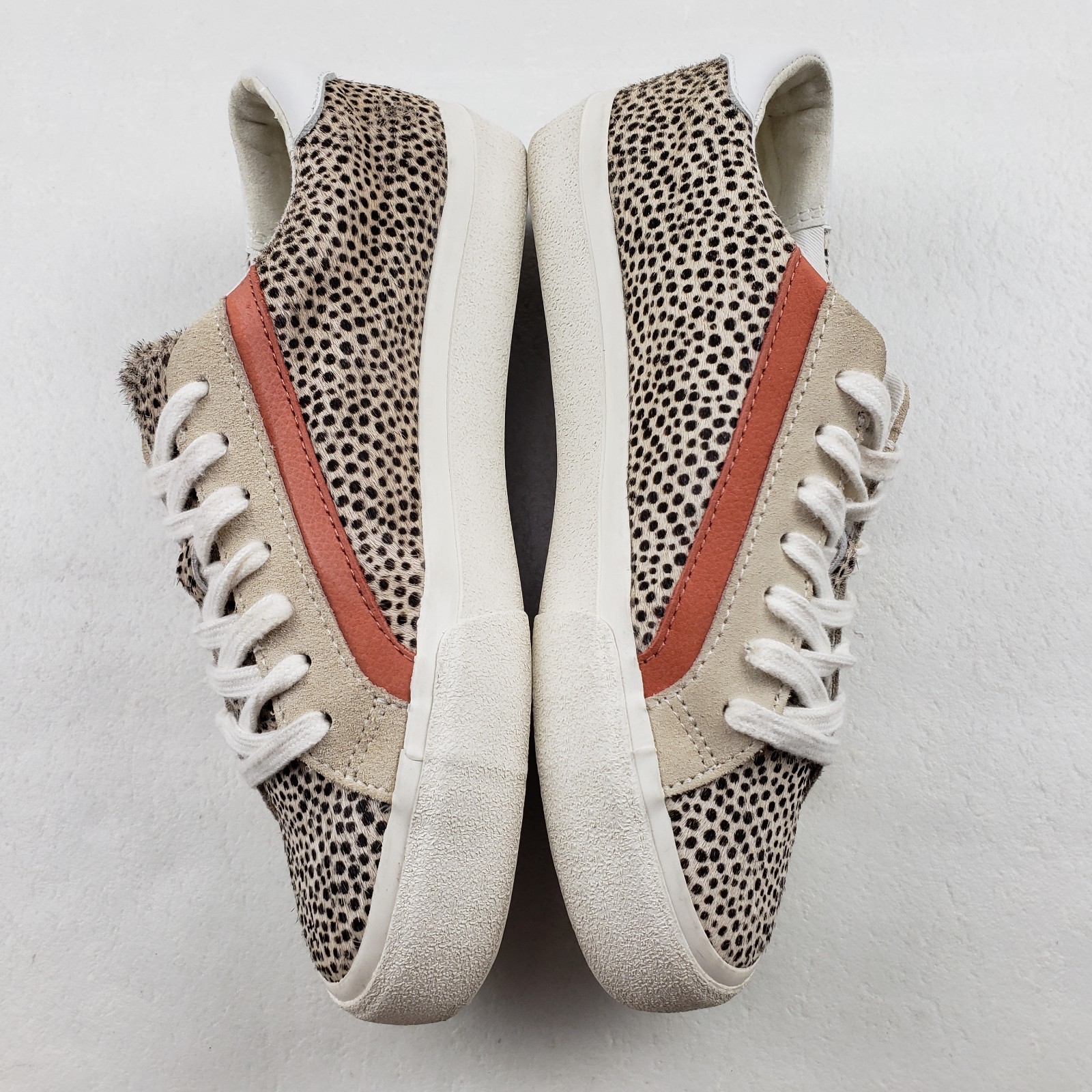 Madewell Sidewalk Low Top Sneaker Womens 6.5 Brown Spotted Calf Hair Casual Shoe
