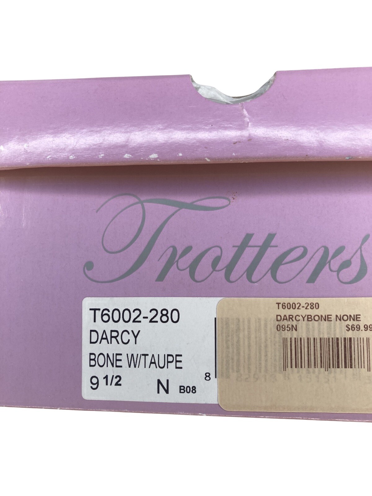 Trotters Woman’s Darcy Bone Taupe Leather Confort Slipon Size 9.5 Narrow