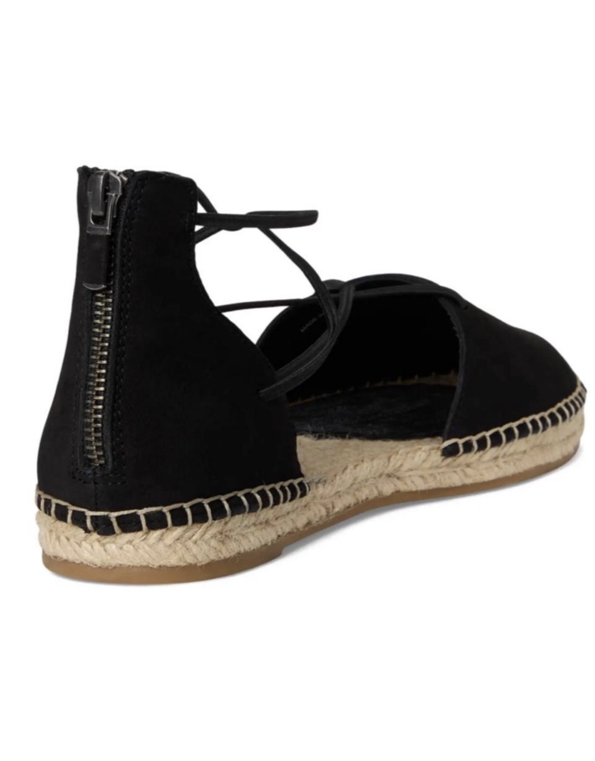 Eileen Fisher Women’s Espadrille Shoe Size 7 Elastic Lace Ankle Strap Flat Black
