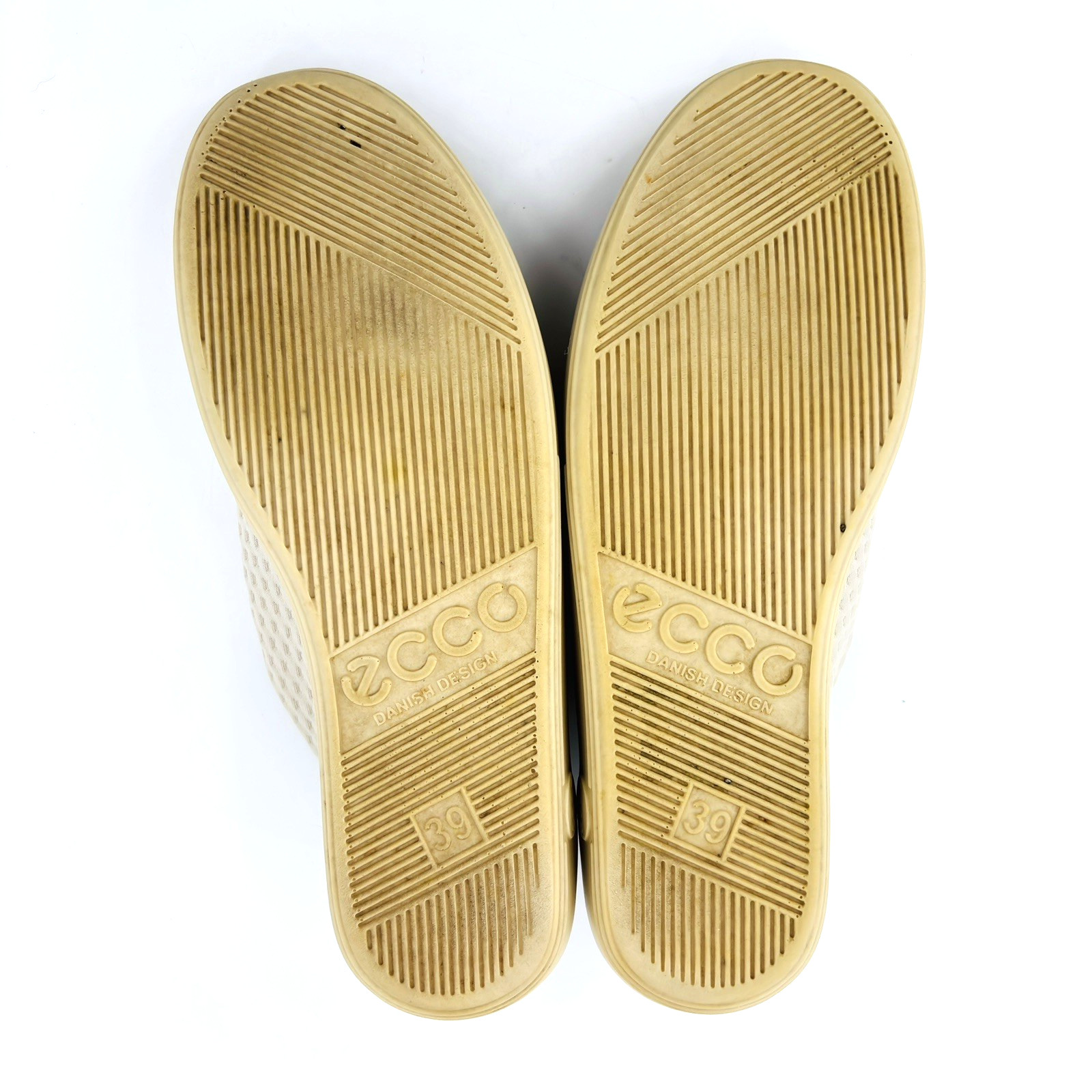 Womens 8-8.5 39 Ecco Soft 2.0 Slip On Sneakers Soft Stretch Walking Shoes Beige