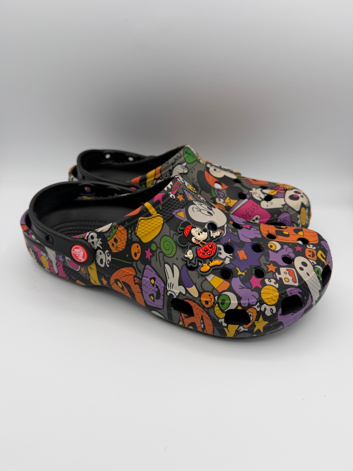 Crocs Disney Park Halloween Treat Icon Mickey Pumpkin Clogs Shoes Size 11 NEW