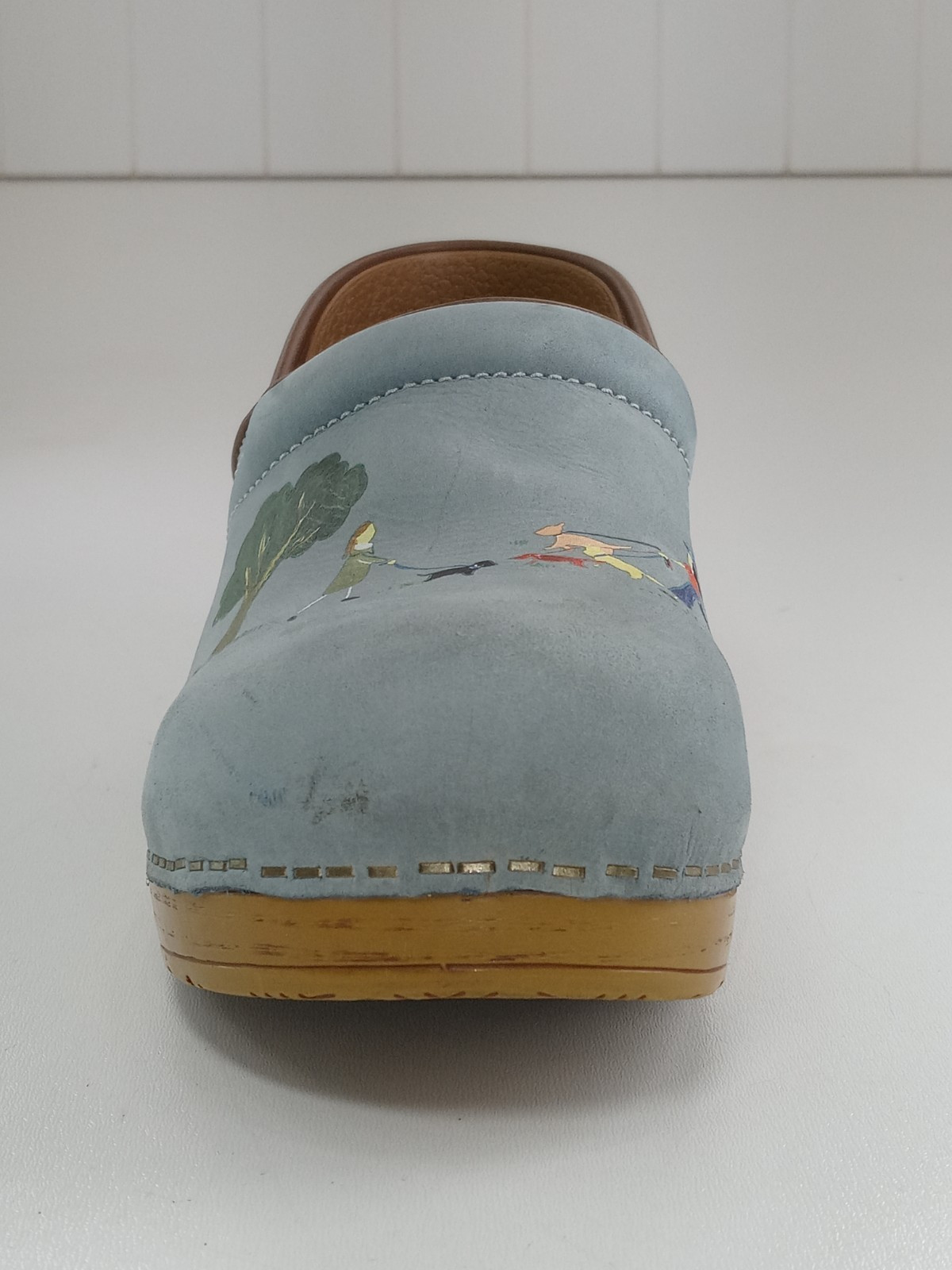 Dansko Twin Pro Dog Walkers Milled Nubuck Women’s Clogs Blue/Brown Sz 40/9-9.5