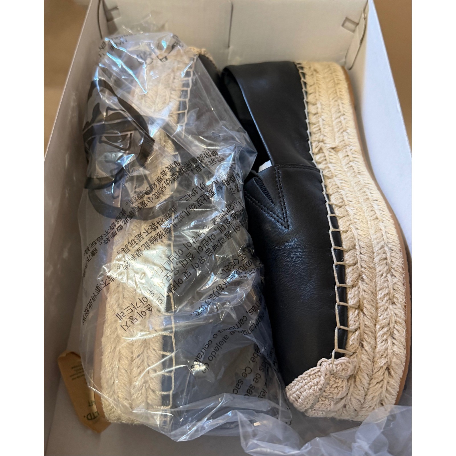 Michael Kors Black Leather Platform Chic Minimalist Espadrille Luxury Women’s 9