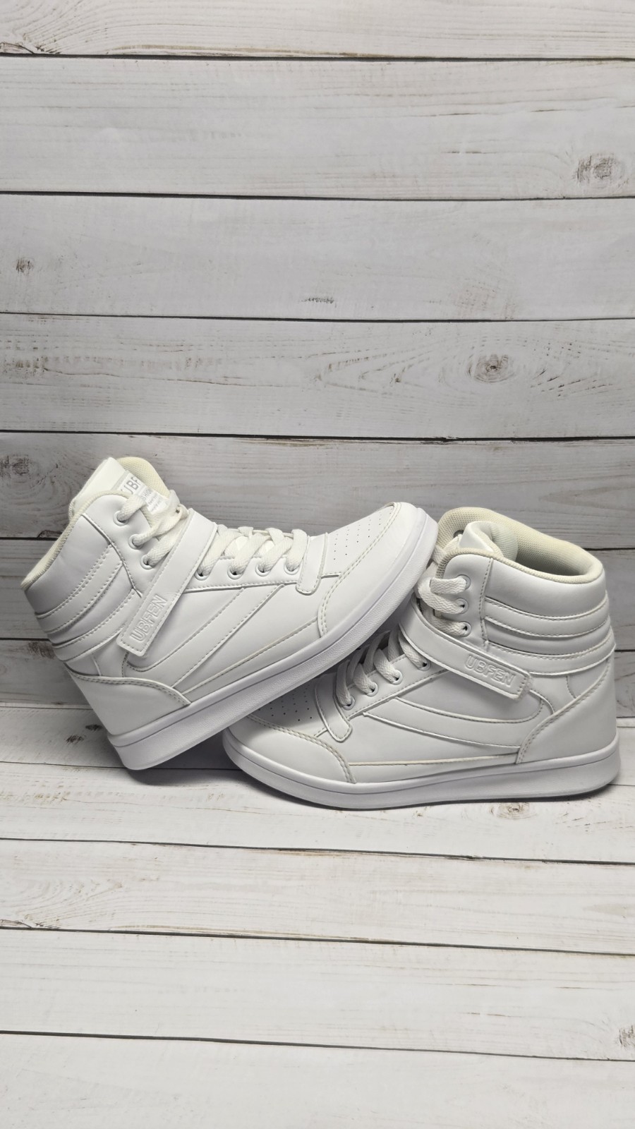 UBFEN Womens Shoes Hidden Wedges 5.5Cm Fashion Sneakers Size 7.5 Med, White