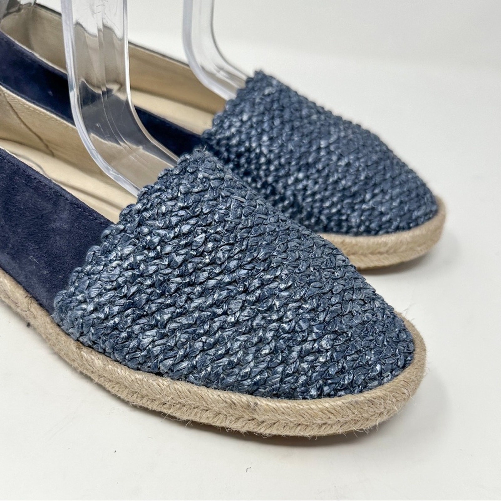 NEW Geox Modesty Blue Suede Textile Espadrille Flats, NEW, Size 5, MSRP $150