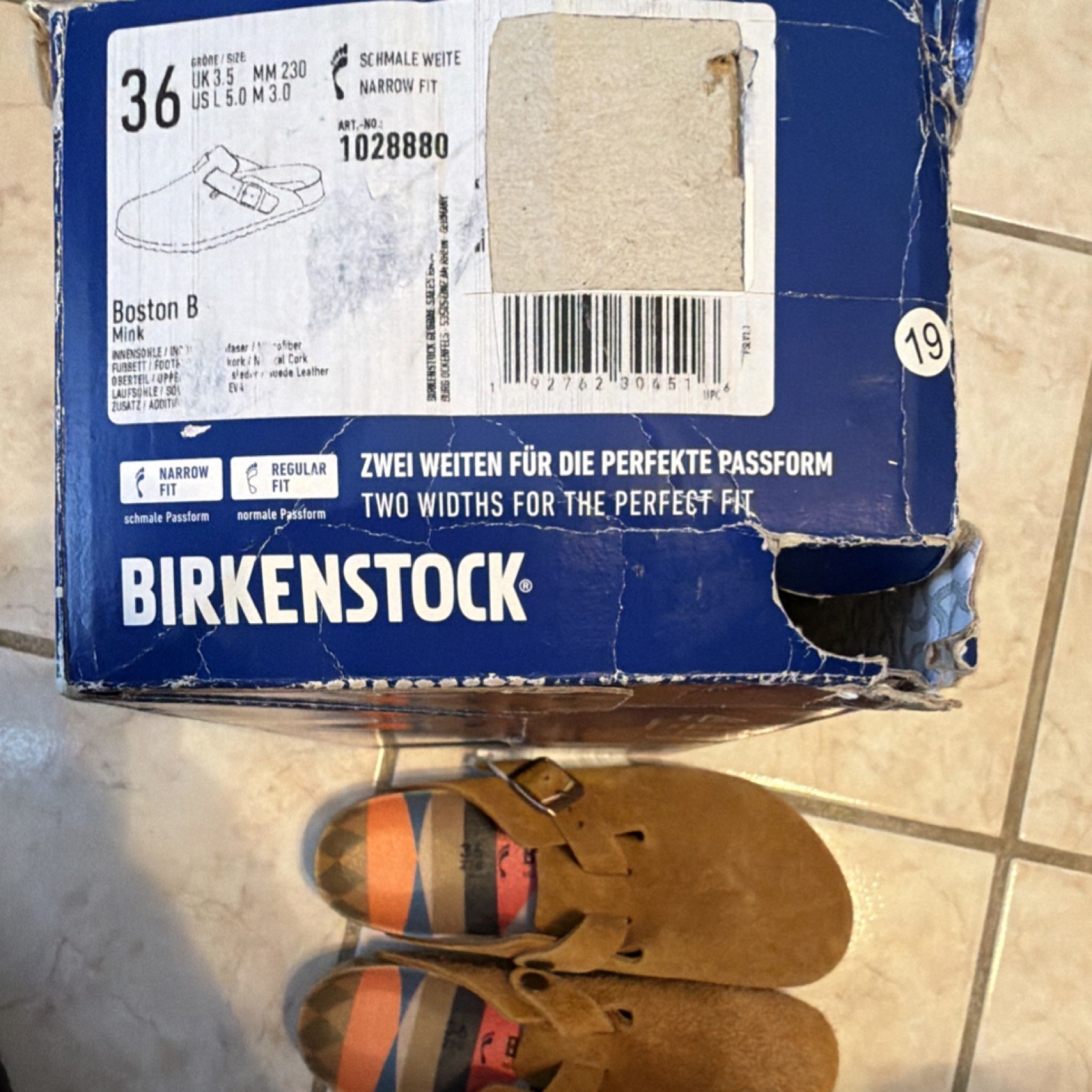 Birkenstock Boston B Brown Suede Clogs Women’s EU 36/5w Narrow Fit