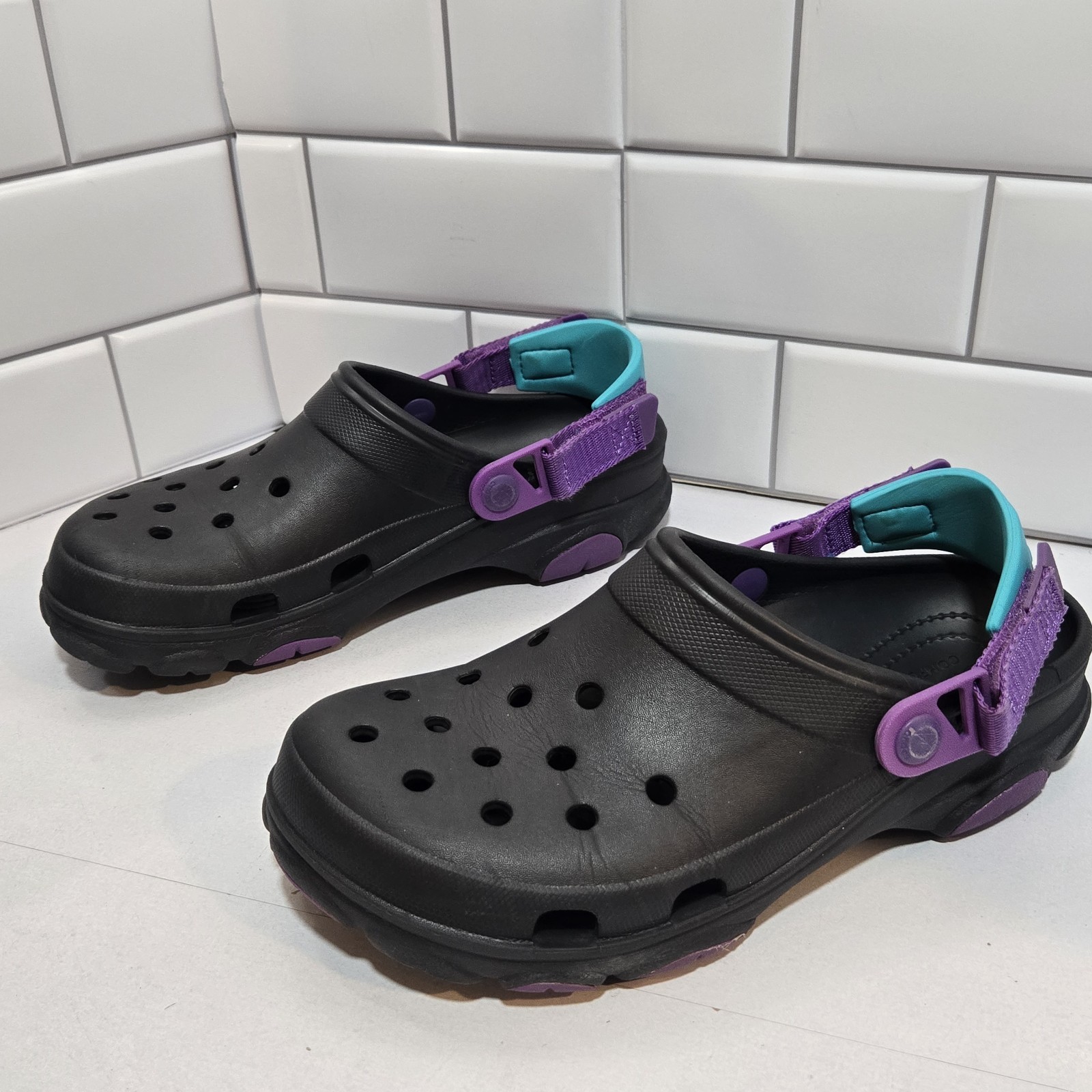 Crocs Classic All Terrain Mens 7 Womens 9 Blue Teal Purple Adjustable Chunky