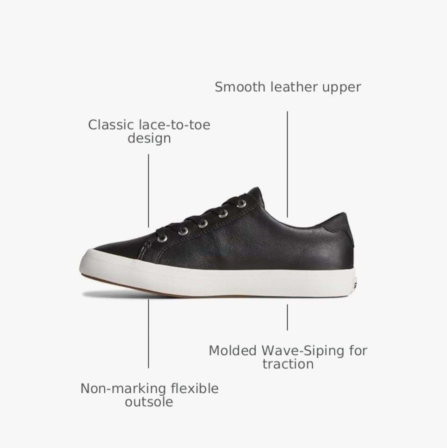 NEW Sperry Women’s Sandy LTT leather sneaker Black Size 7 M #909