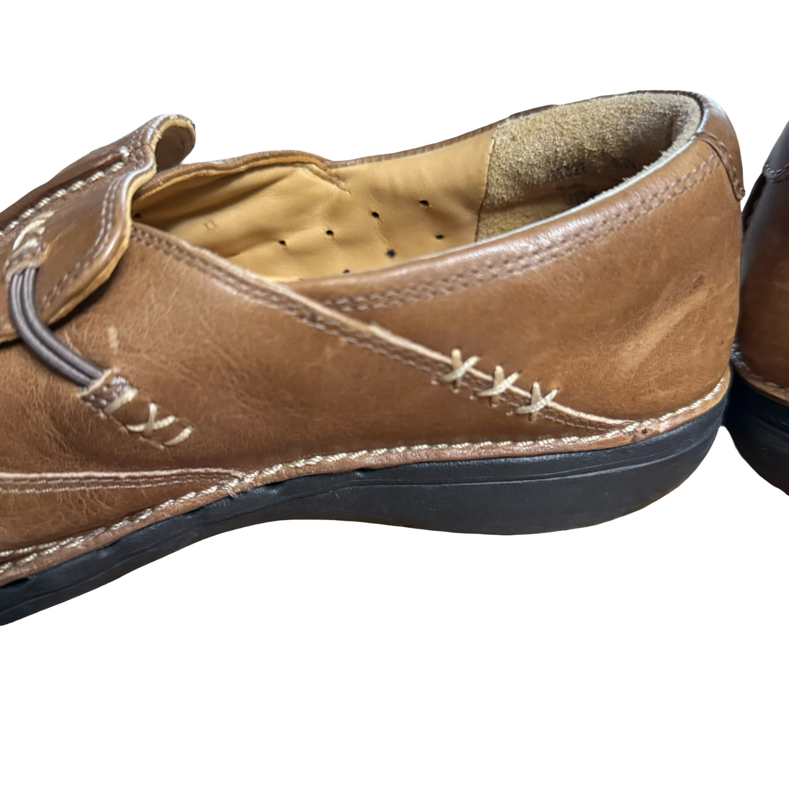 Clarks Unstructured Un Loop Tan Slip On Leather Loafers Comfort Shoes Flats 8 W
