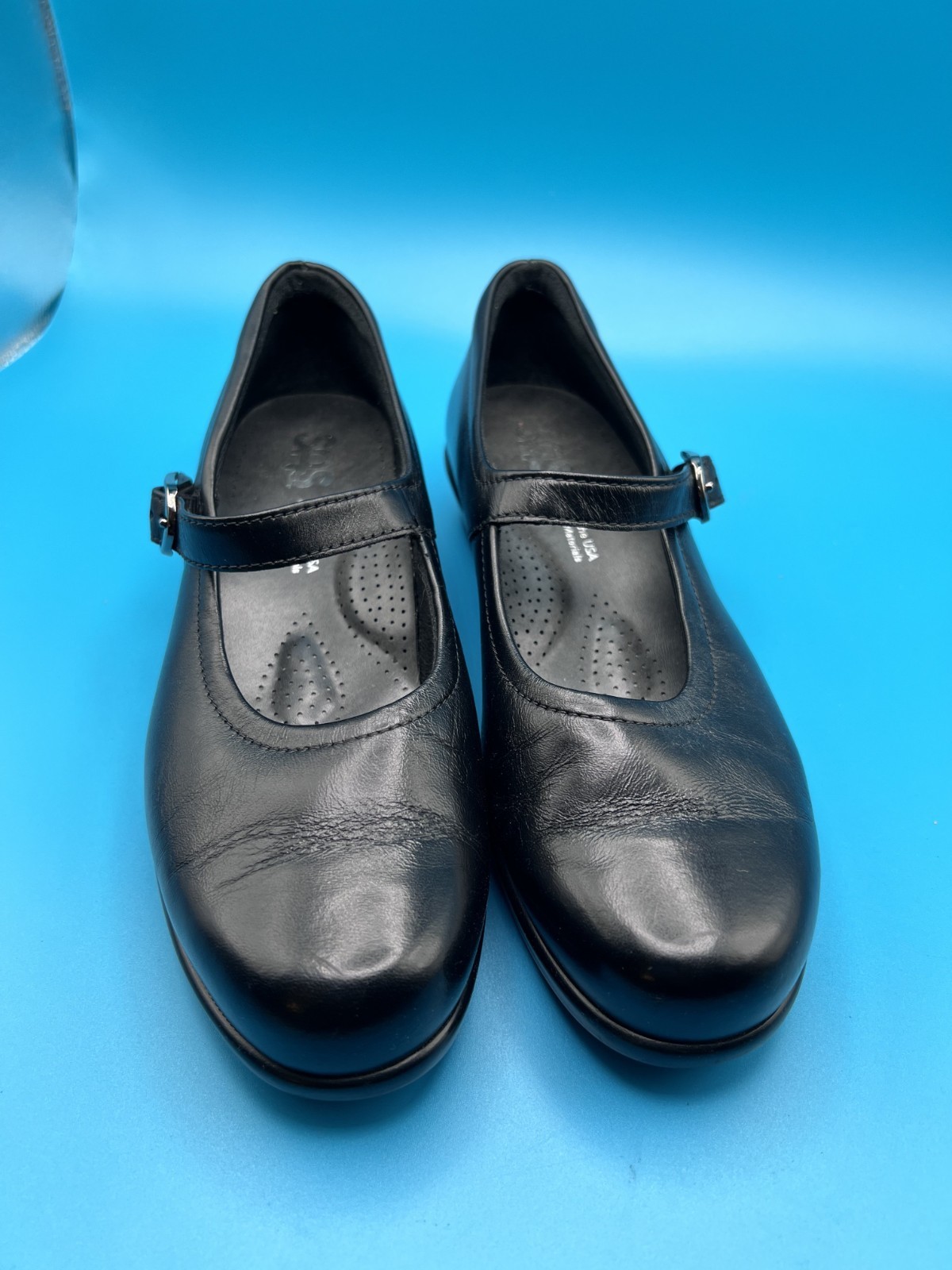 SAS Maria Women’s Black Leather Mary Jane Comfort Shoes Size 7 Tripad USA Made