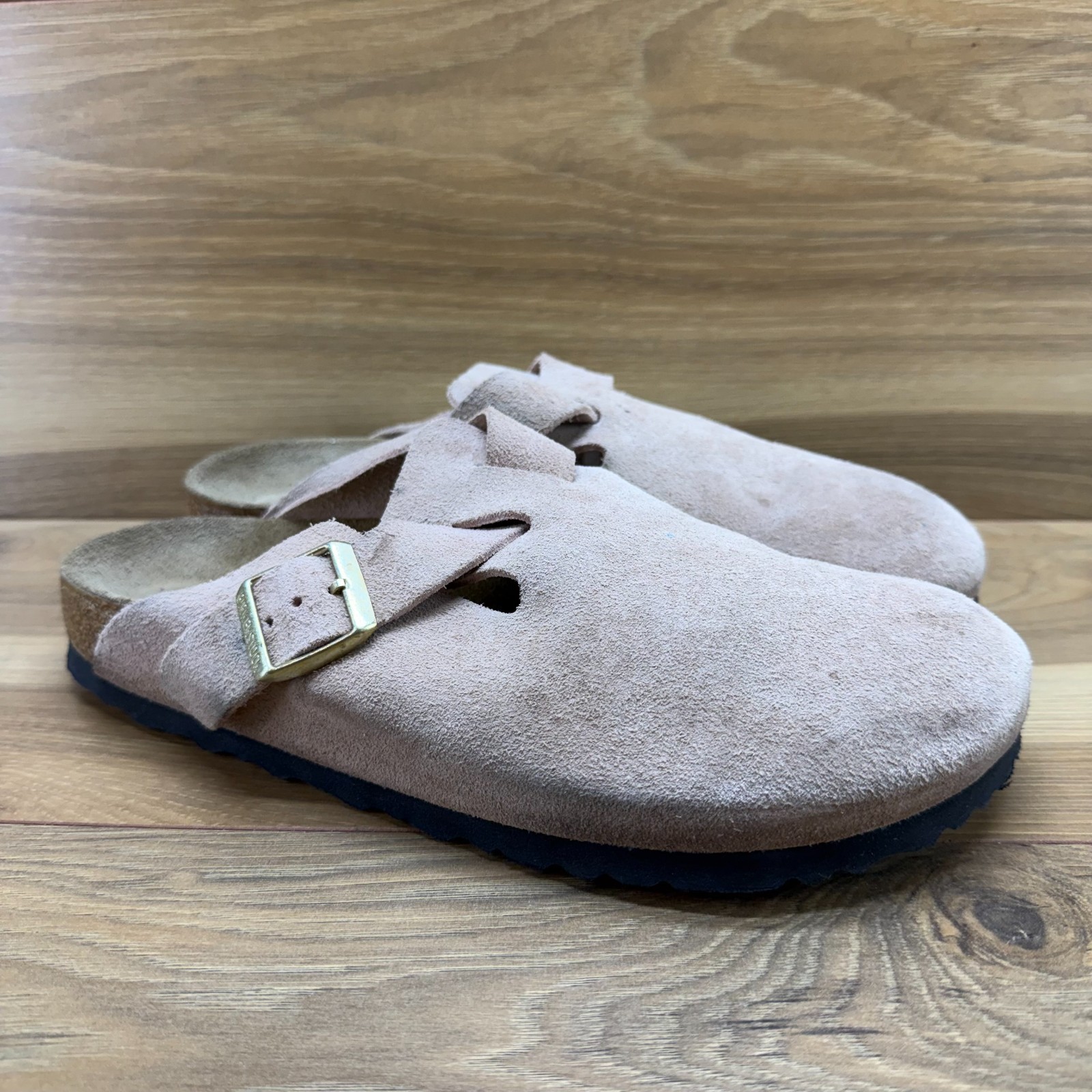 Birkenstock Boston Clog Light Pink 10 N EU 41 Suede Slip Minimalist Old Money