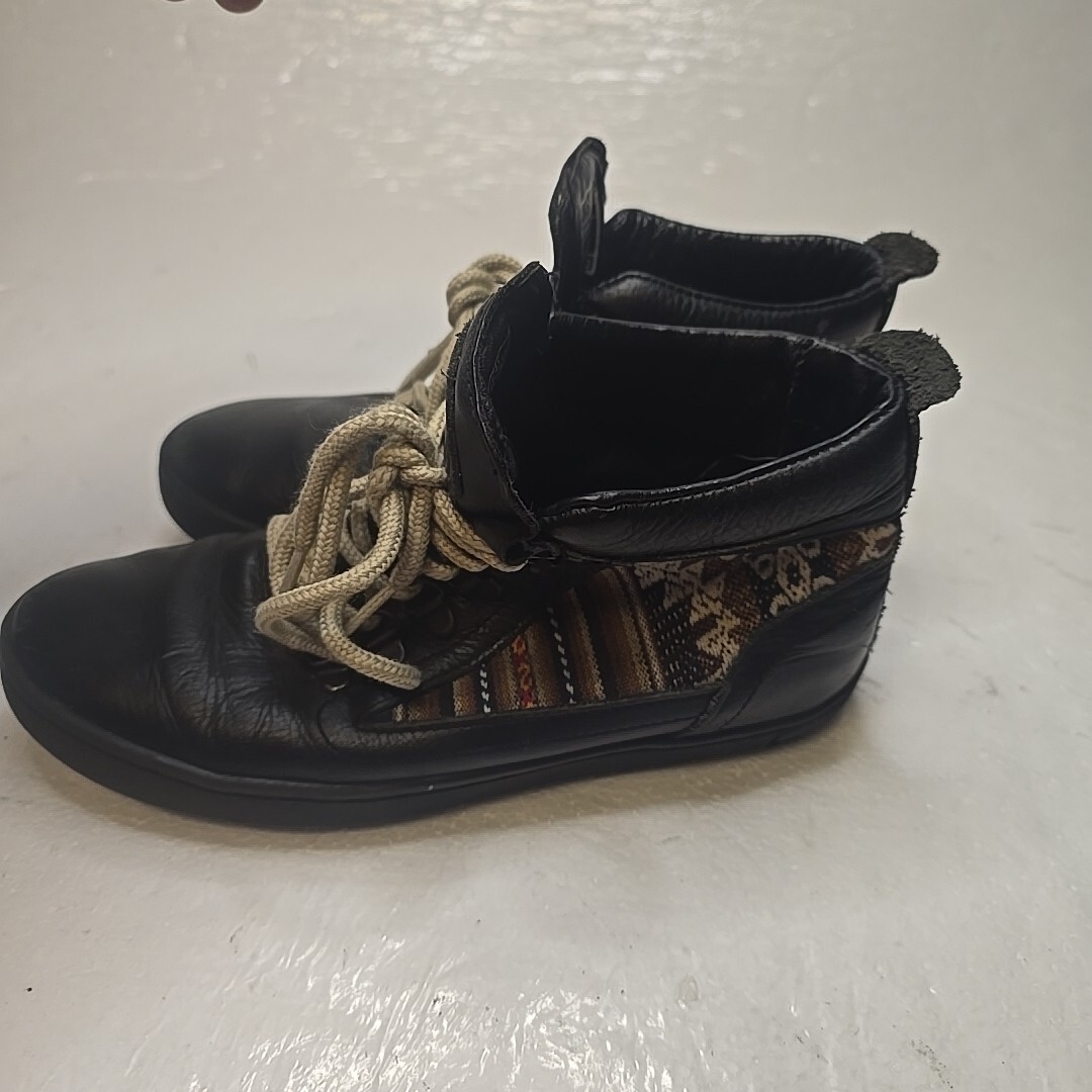 Inkkas Leather Black Leather Ankle Boot Shoes Men’s 5 /Women’s 7 Mexico Aztec