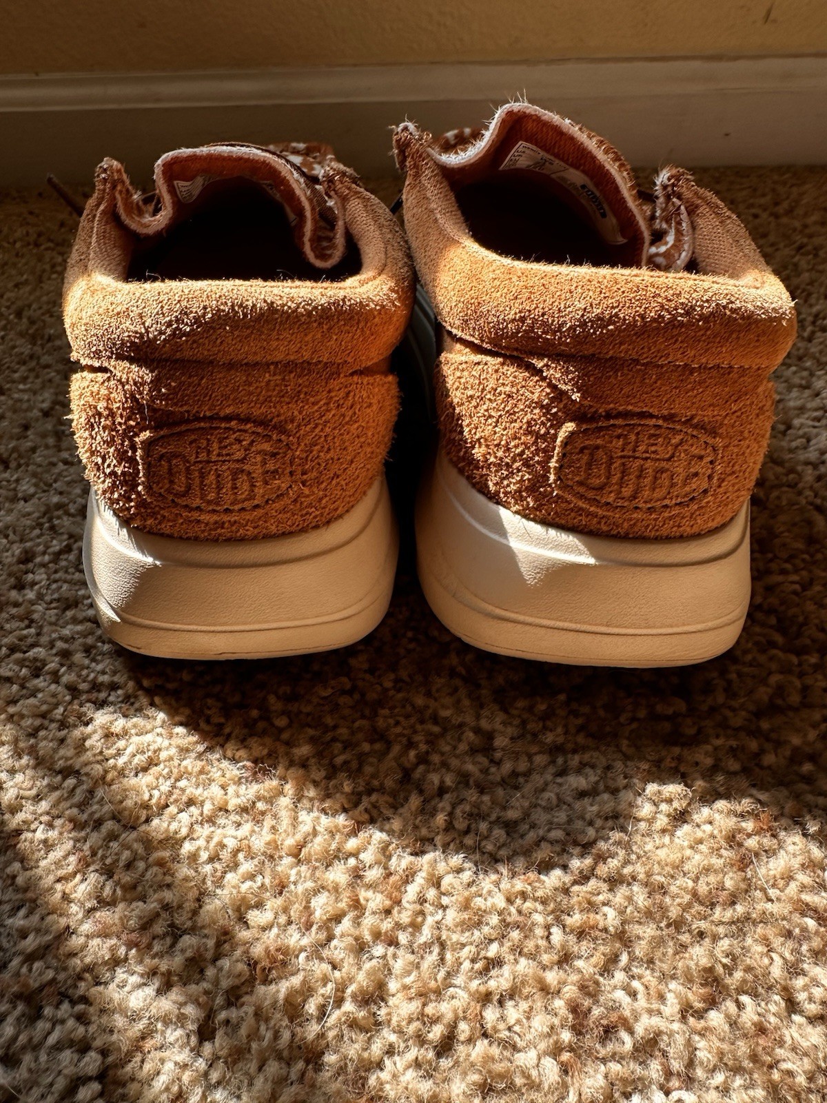 Hey Dude Wendy Comf Luxe Tan Suede Animal Print Slip-On Comfort Shoes W6