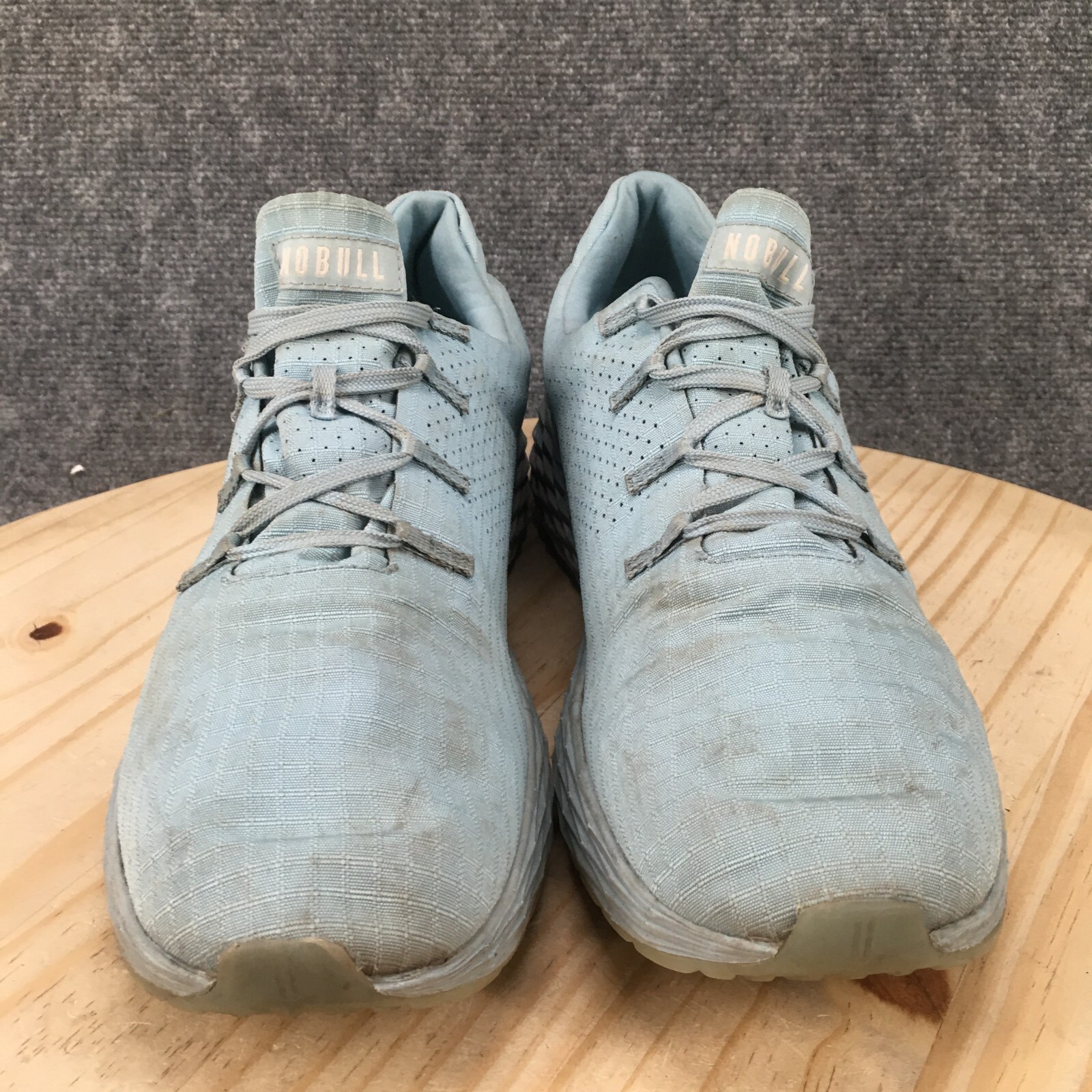 No Bull Shoes Mens 13 Womens 14.5 Ripstop Running Sneakers Blue Low Top Lace Up