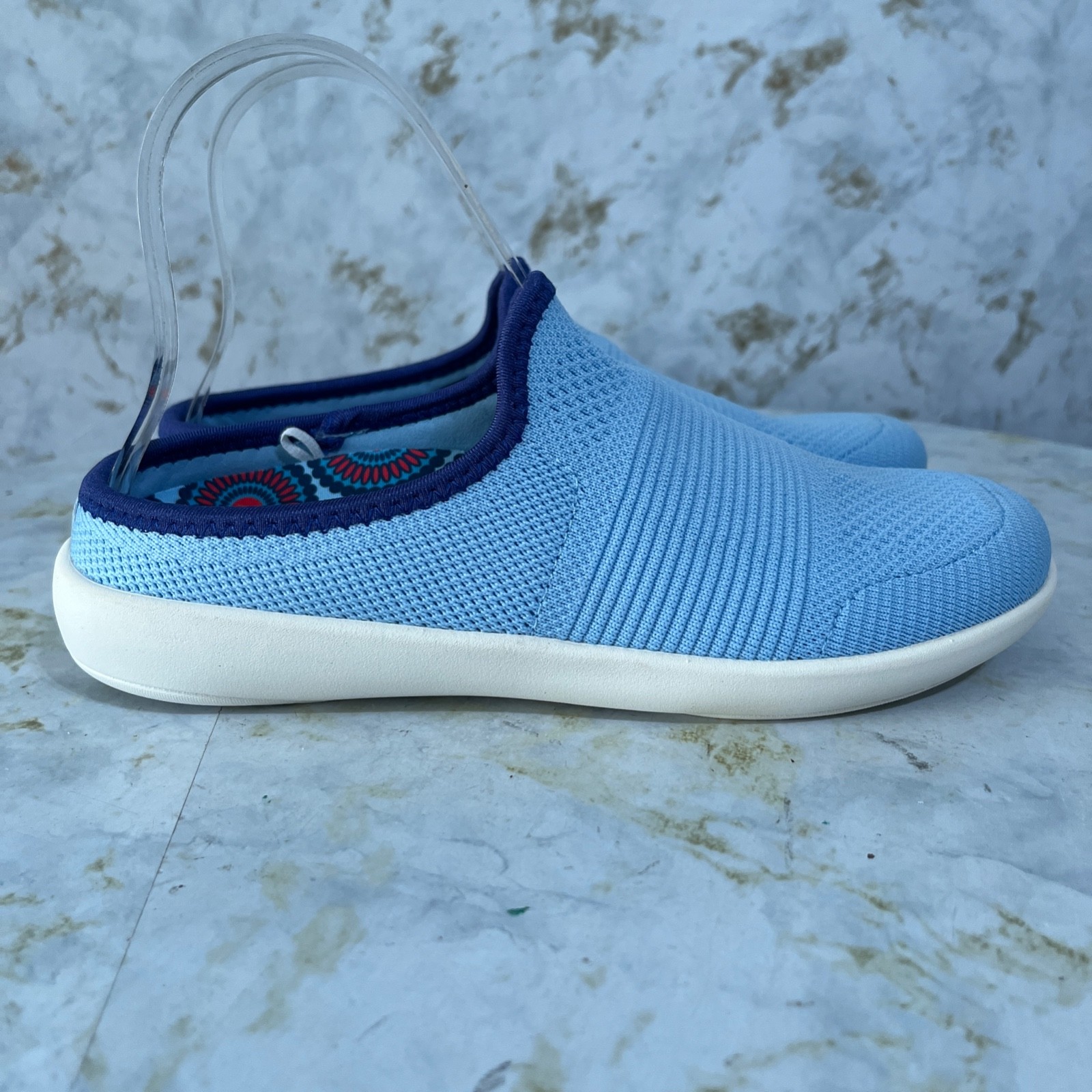 Revitalign Orthotic Women’s Size 7 Shoes Blue White Knit Comfort Mules Sneakers