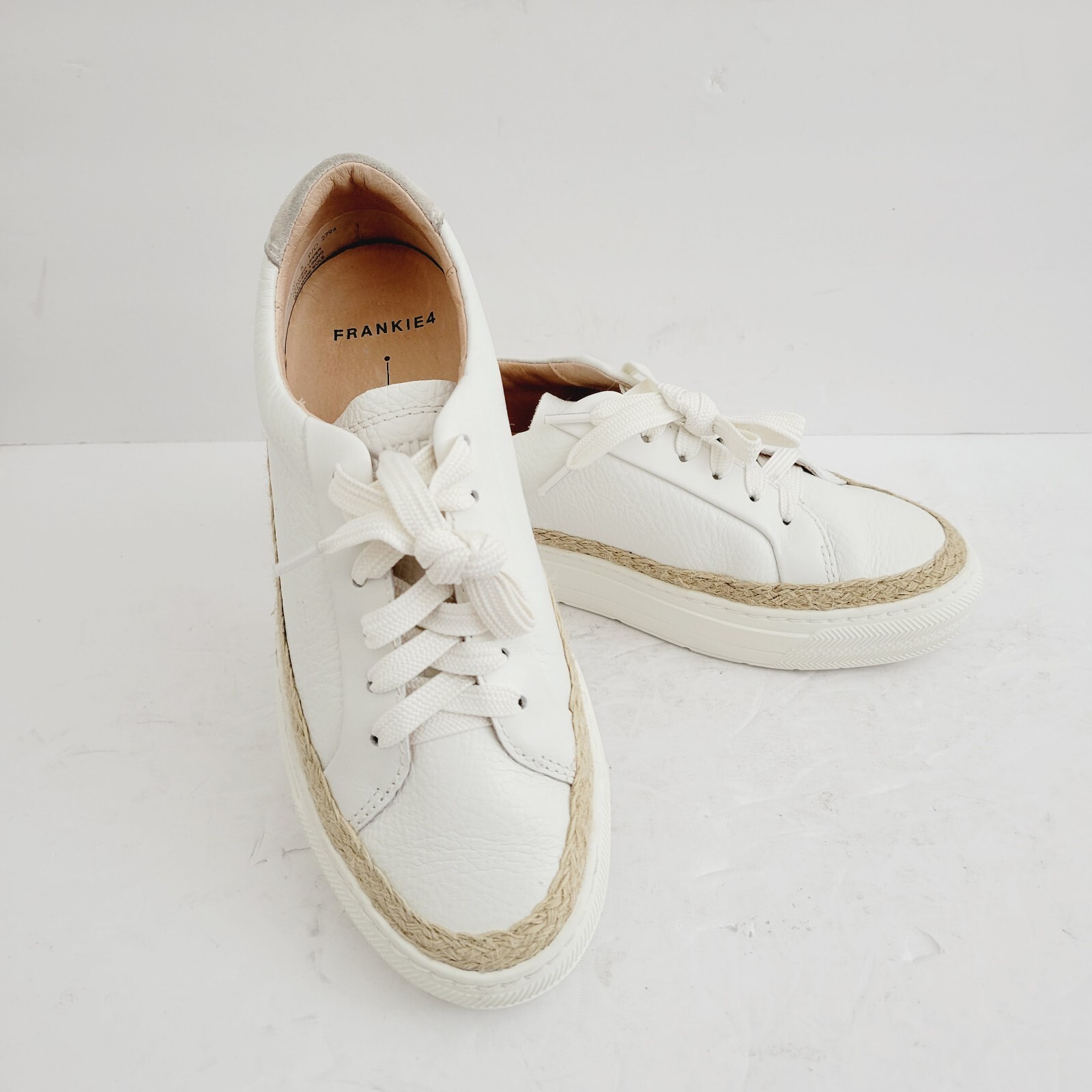 Frankie 4 Mim IV White Leather Sneakers Size 5