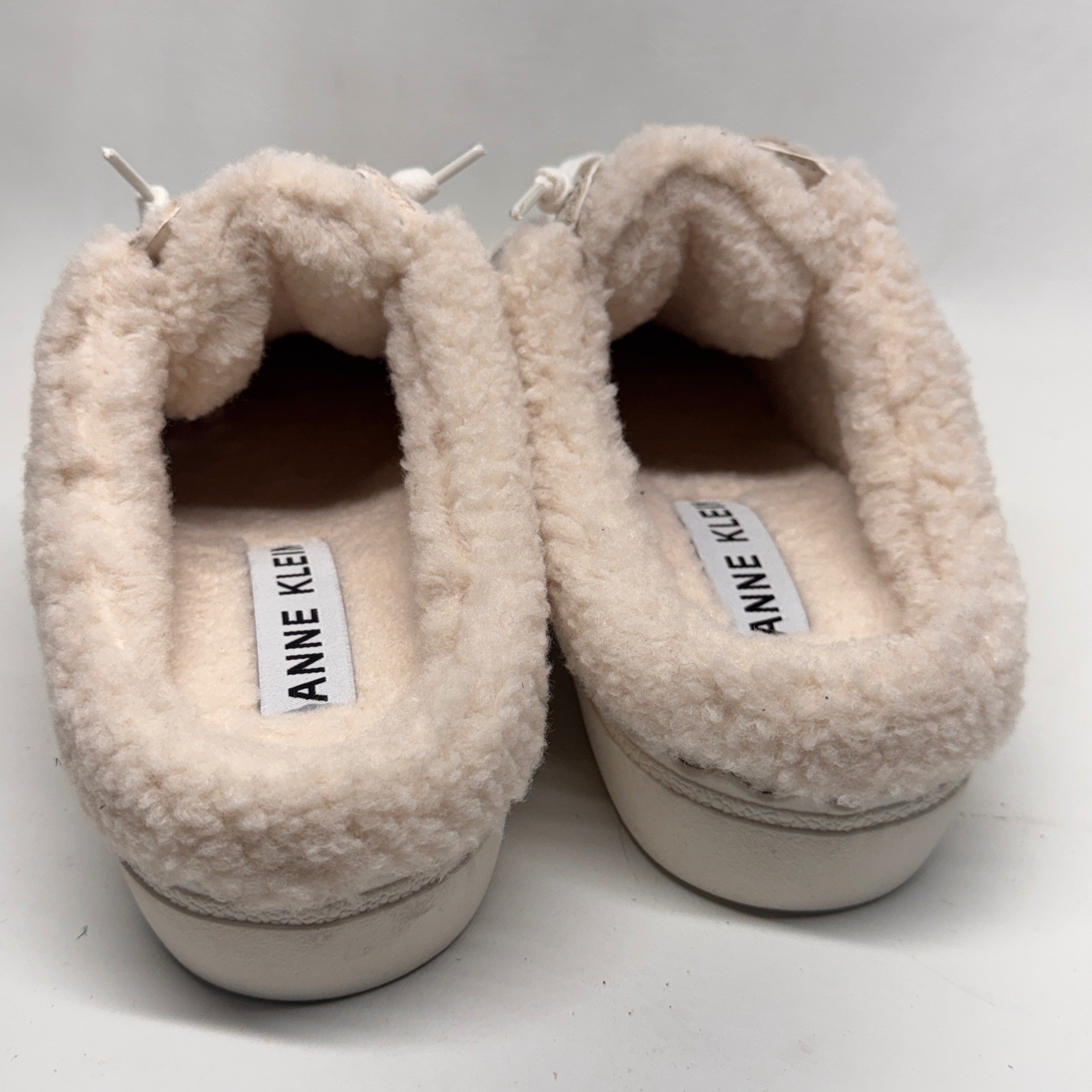 Anne Klein COURAGE-C Rhinestone Faux Fur Mule Sneakers Pink Silver Womens 9.5M