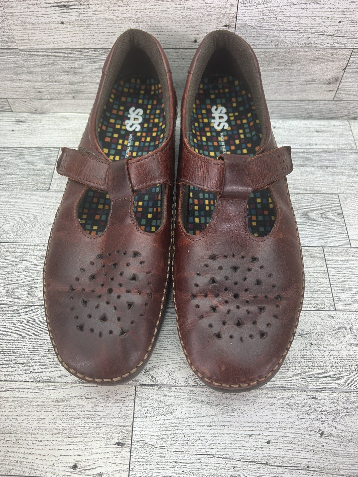 SAS Shoes Womens Size 10N Walnut Willow Mary Jane Tripad Comfort Slip On USA