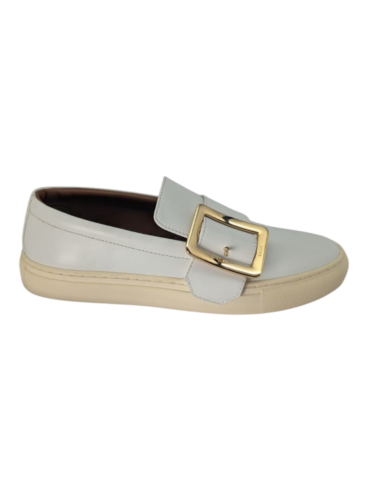 Bally Heska 6217886 Ladies White Calf Leather Slip On Sneakers MSRP $550