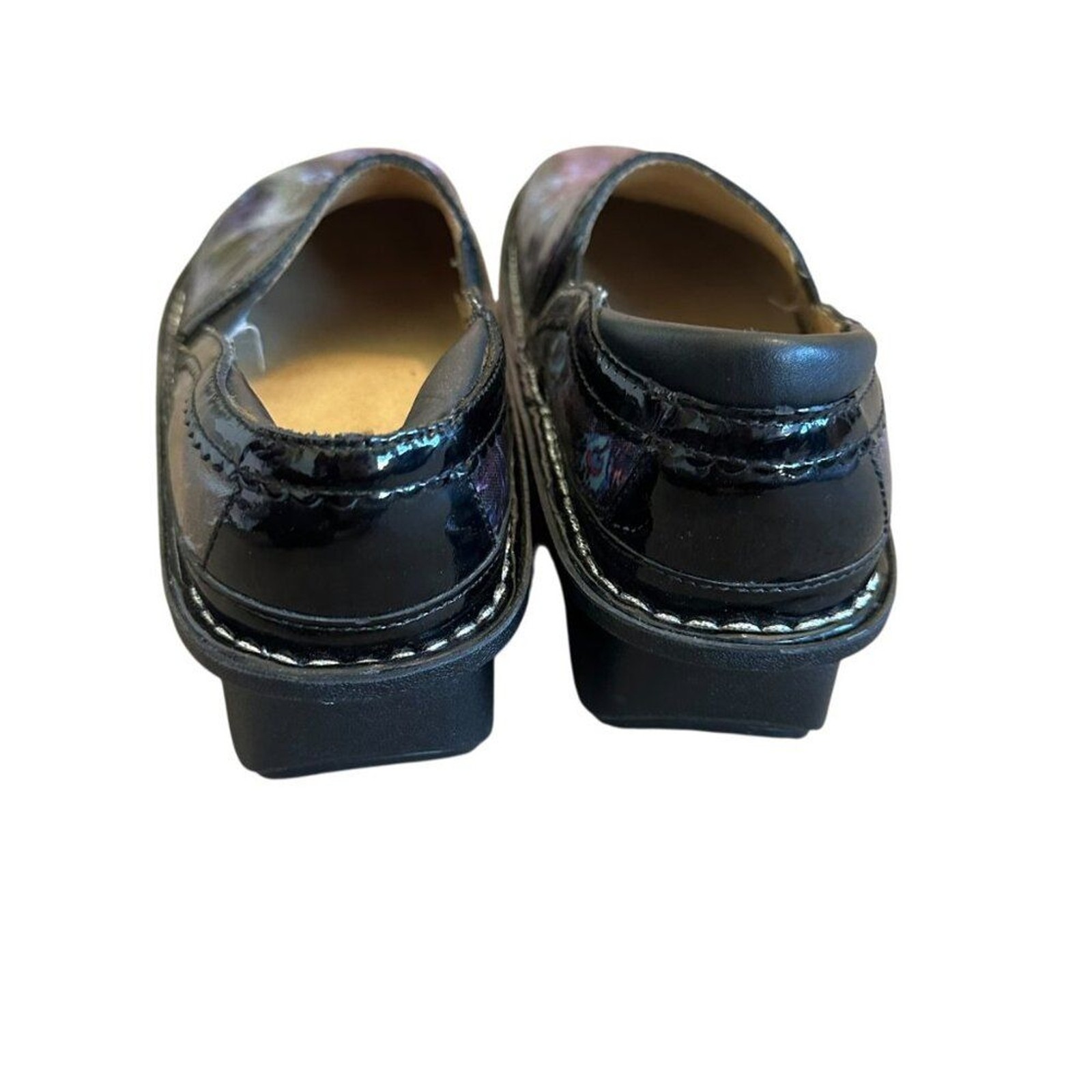 Alegria Debra Peacock Clogs Leather Slip-On Comfort Shoes Nursing Size 36 Womens