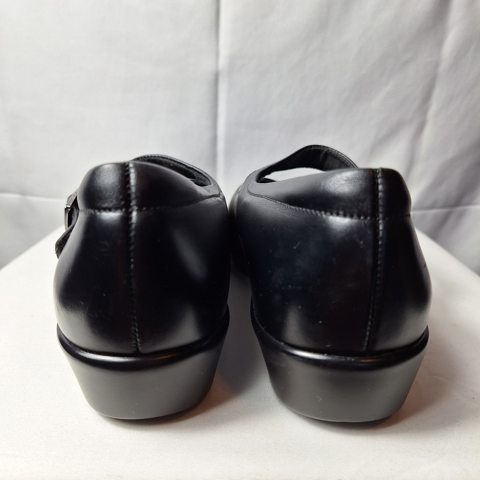 SAS Maria Mary Jane Shoes Sz 10 Black Leather Adjustable Strap Buckle Comfort