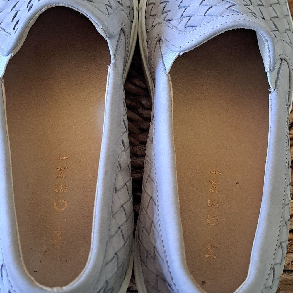 M. Gemi Womens The Cerchio Grey Woven Leather Loafer Sneaker EU39/US8.5