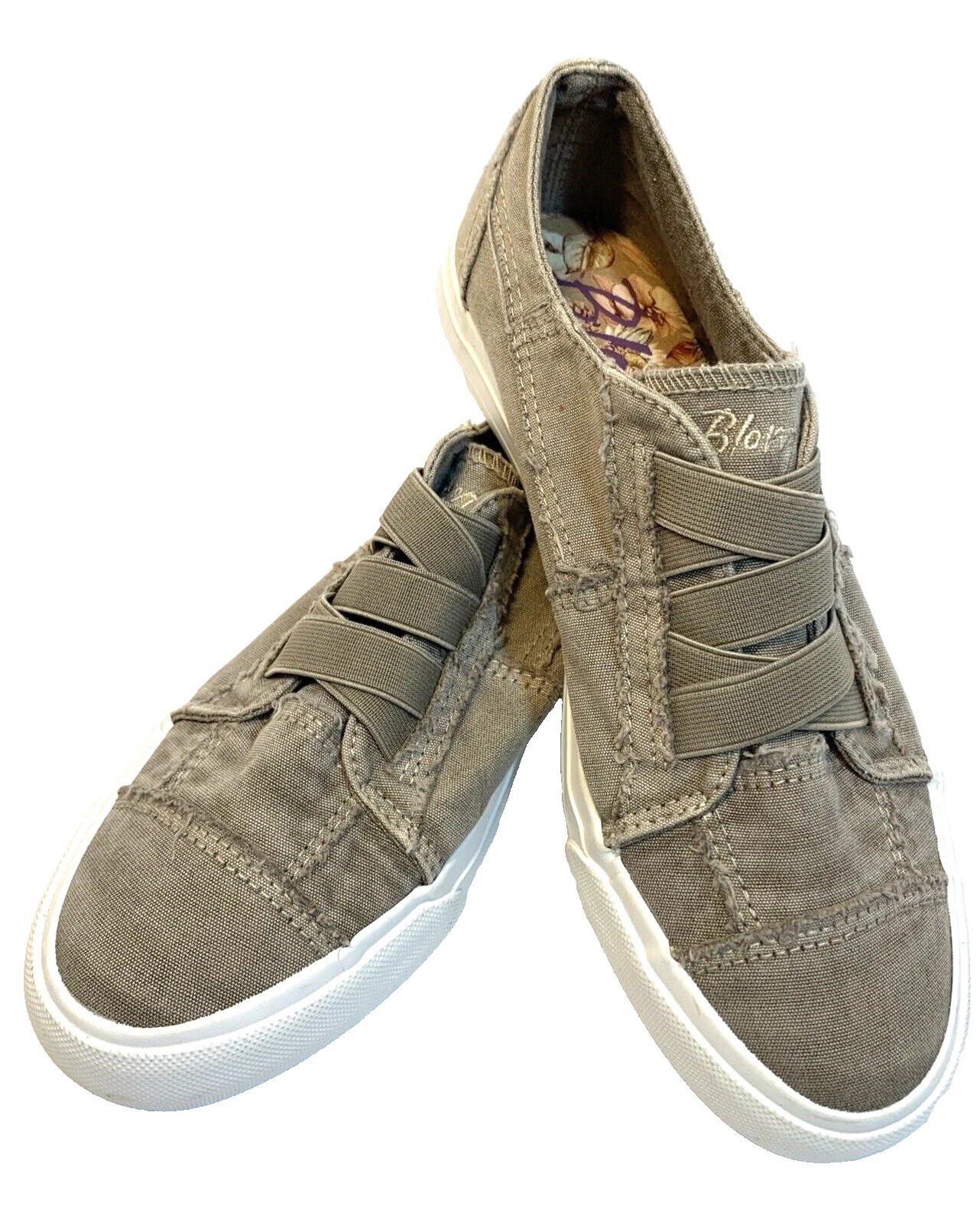 Blowfish Malibu New Distressed Canvas Slip-On Comfy Sneaker Womens Sz 7.5 M