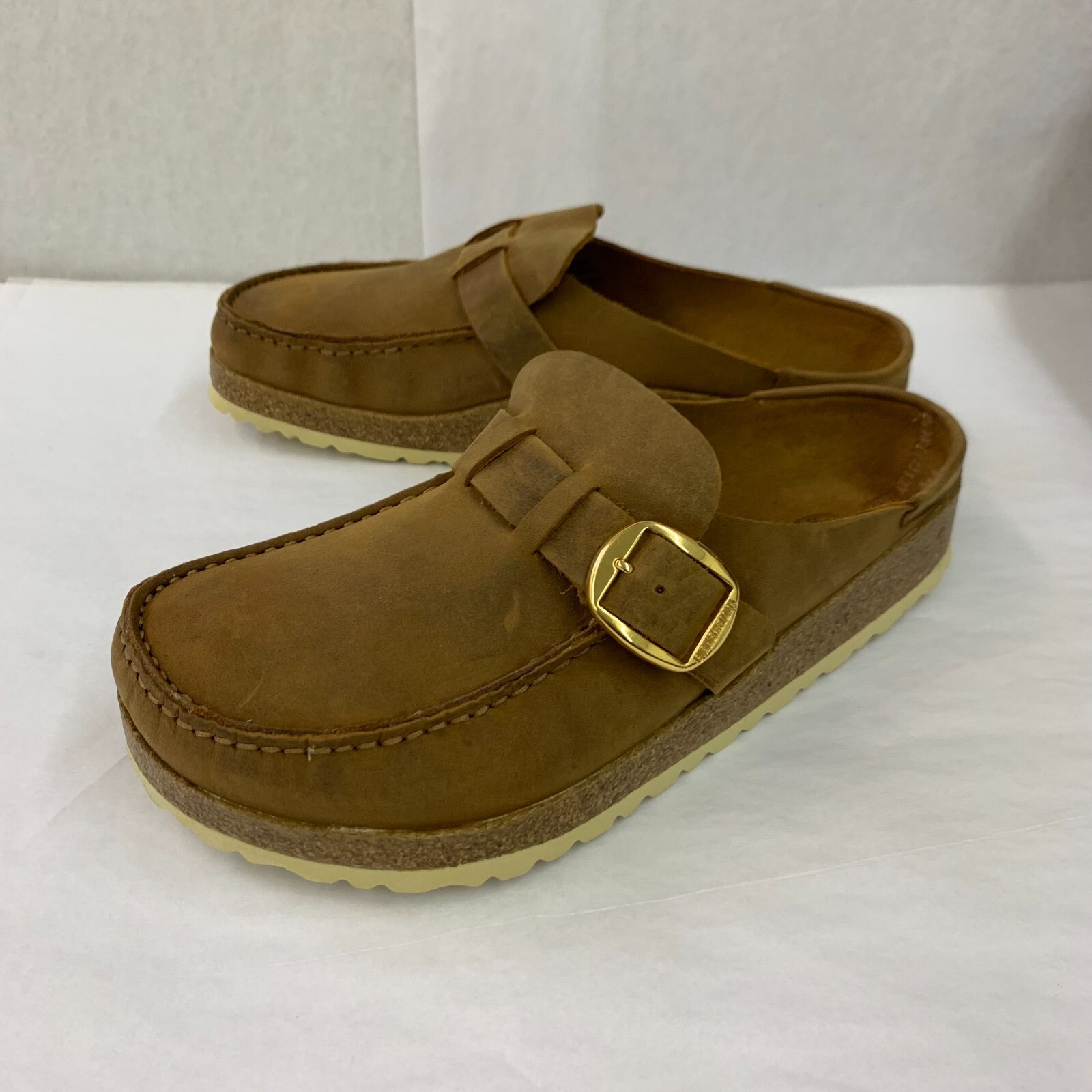 Birkenstock New w/ Box Buckley Cognac Oiled Leather Narrow Width – Select Size